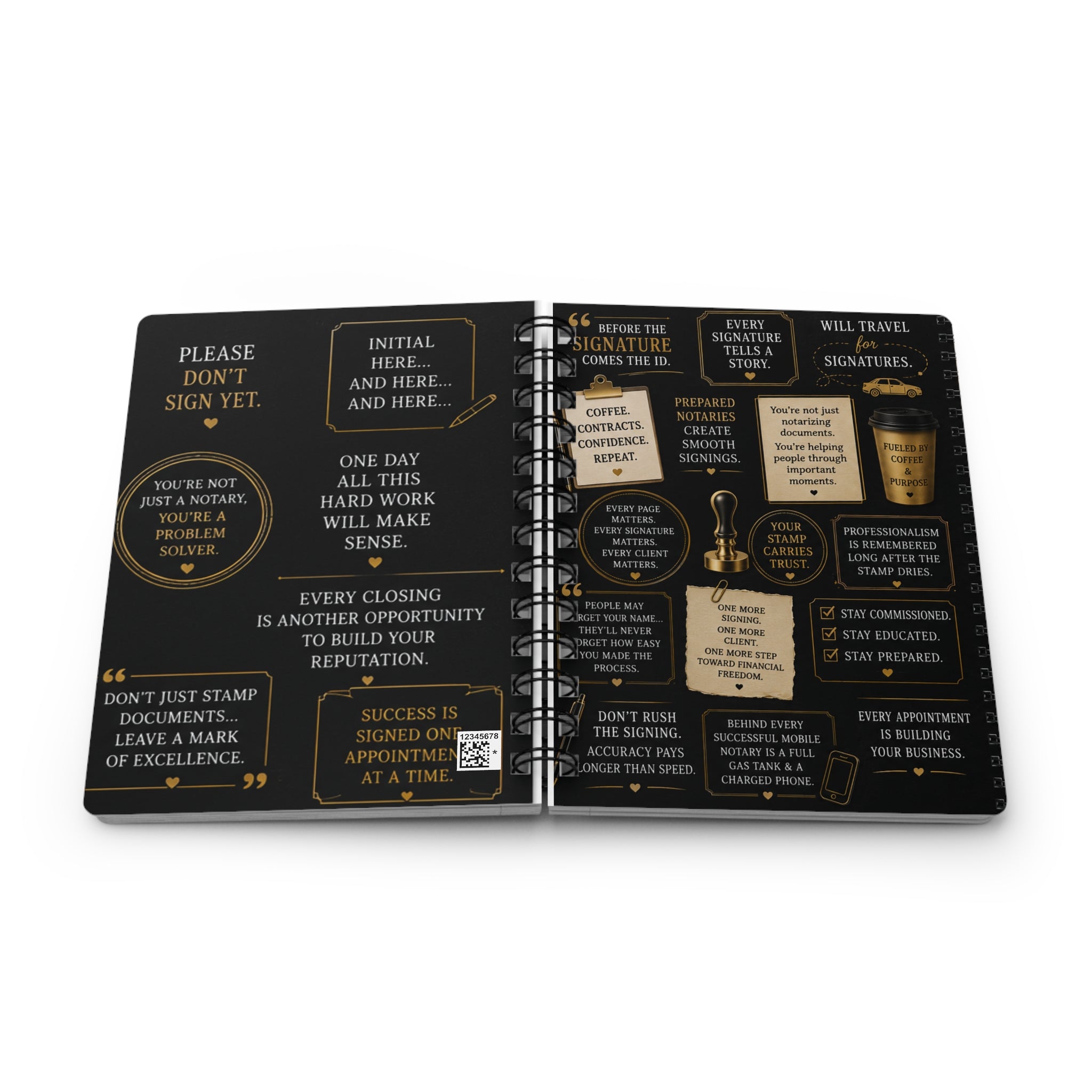 Before the Signature Comes the ID. | Hardcover Notary Quote Journal for Notaries & Loan Signing Agents