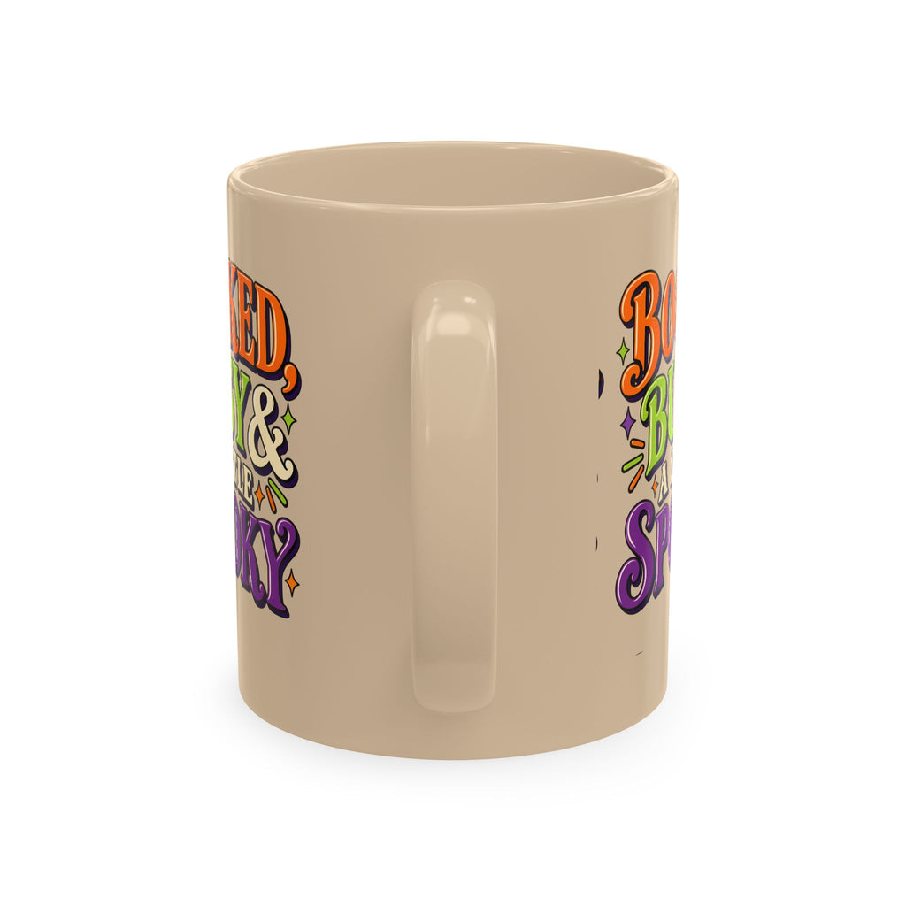 Booked, Busy & a Little Spooky Mug — Halloween Book Lover Coffee Cup