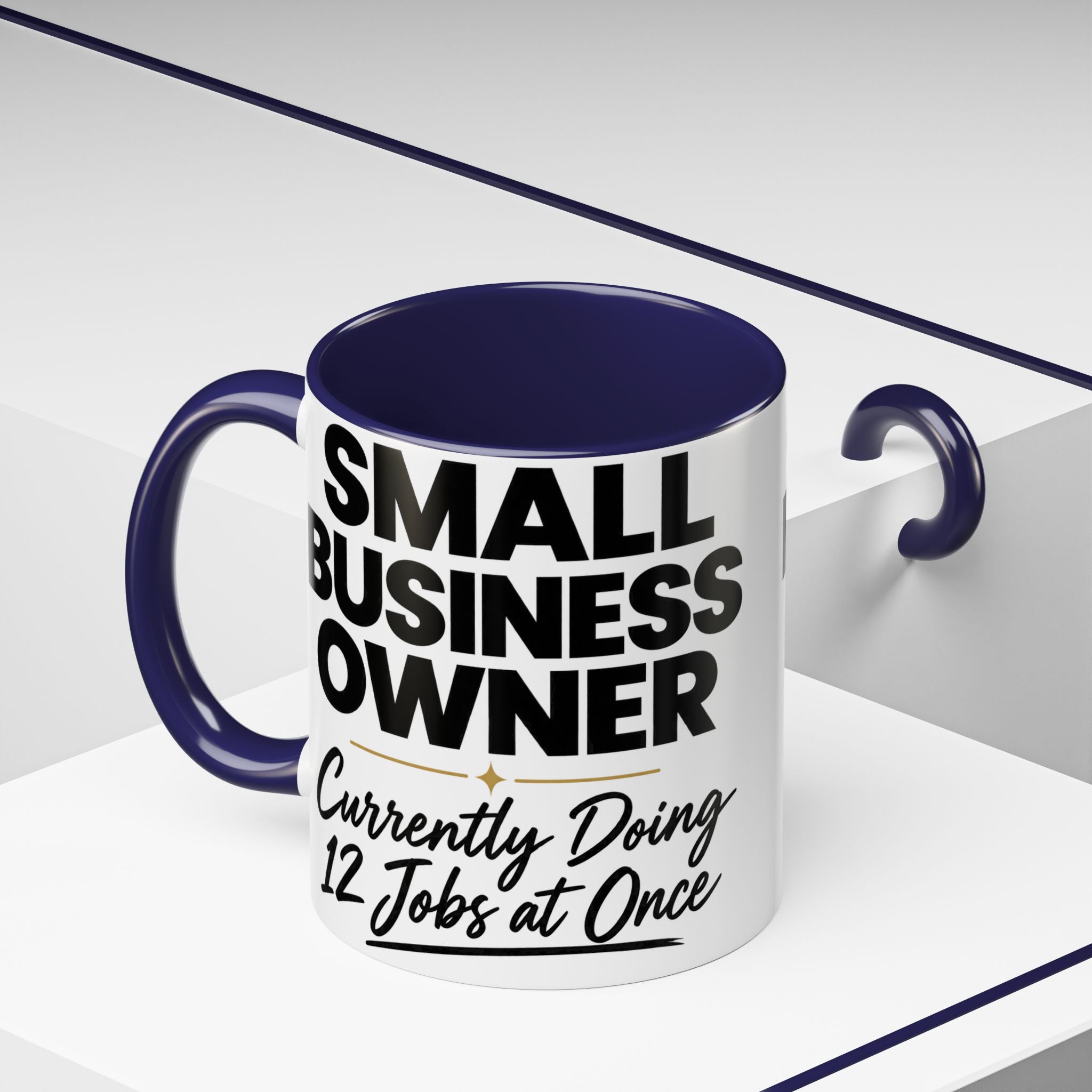Small Business Owner Mug | “Currently Doing 12 Jobs at Once” Funny Entrepreneur Coffee Cup