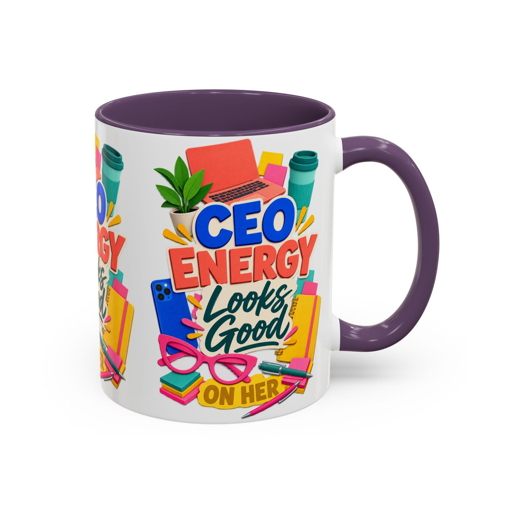 CEO Energy Looks Good on Her Mug | Women in Business Coffee Cup | Female Entrepreneur Gift | Boss Lady Office Mug