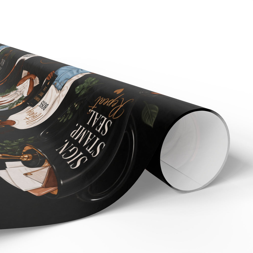 Notary Boss Self-Care Wrapping Paper – Professional Women Gift Wrap💗✍🏾🎁✨