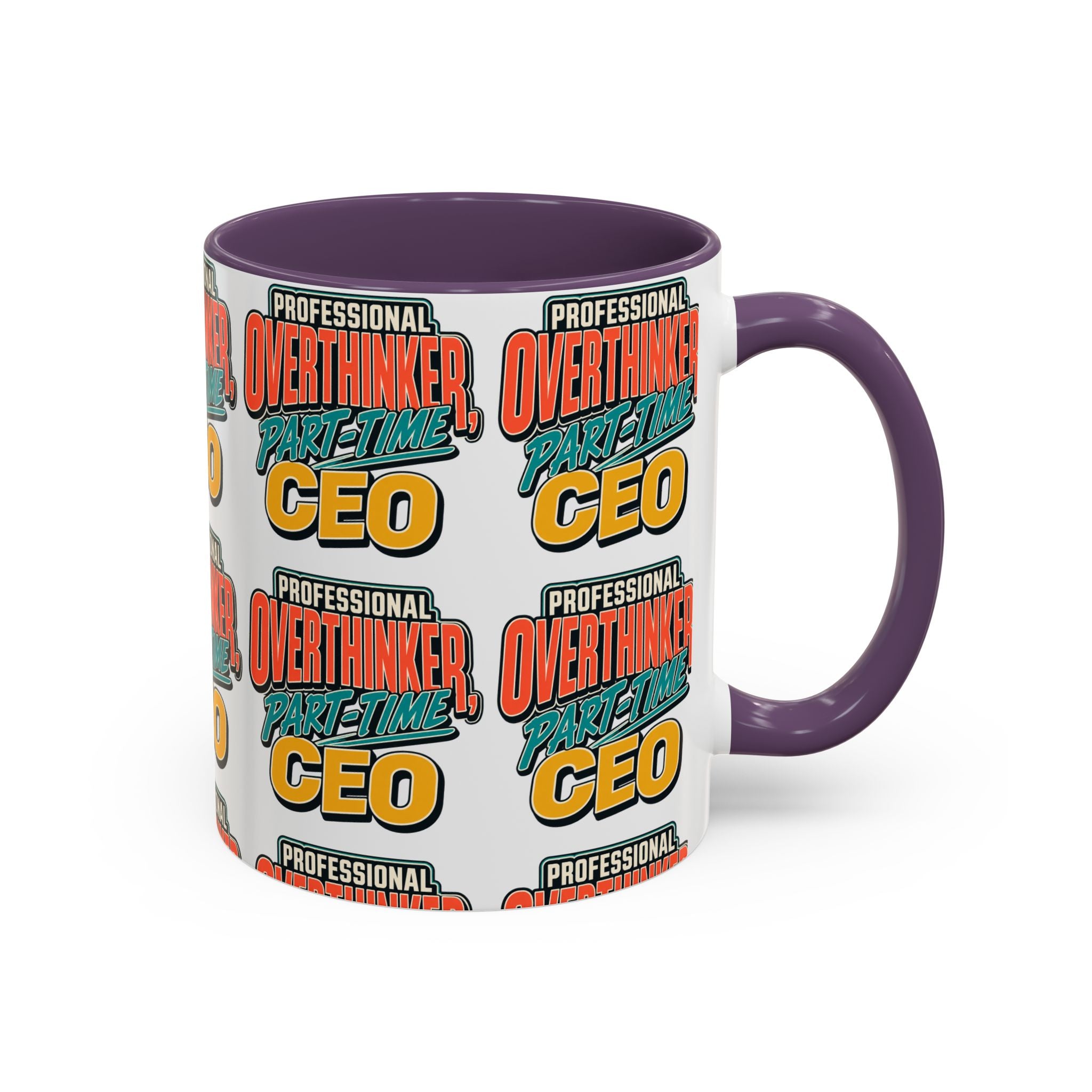 Professional Overthinker Part-Time CEO Mug | Funny Small Business Owner Coffee Cup | Entrepreneur and Side-Hustle Gift