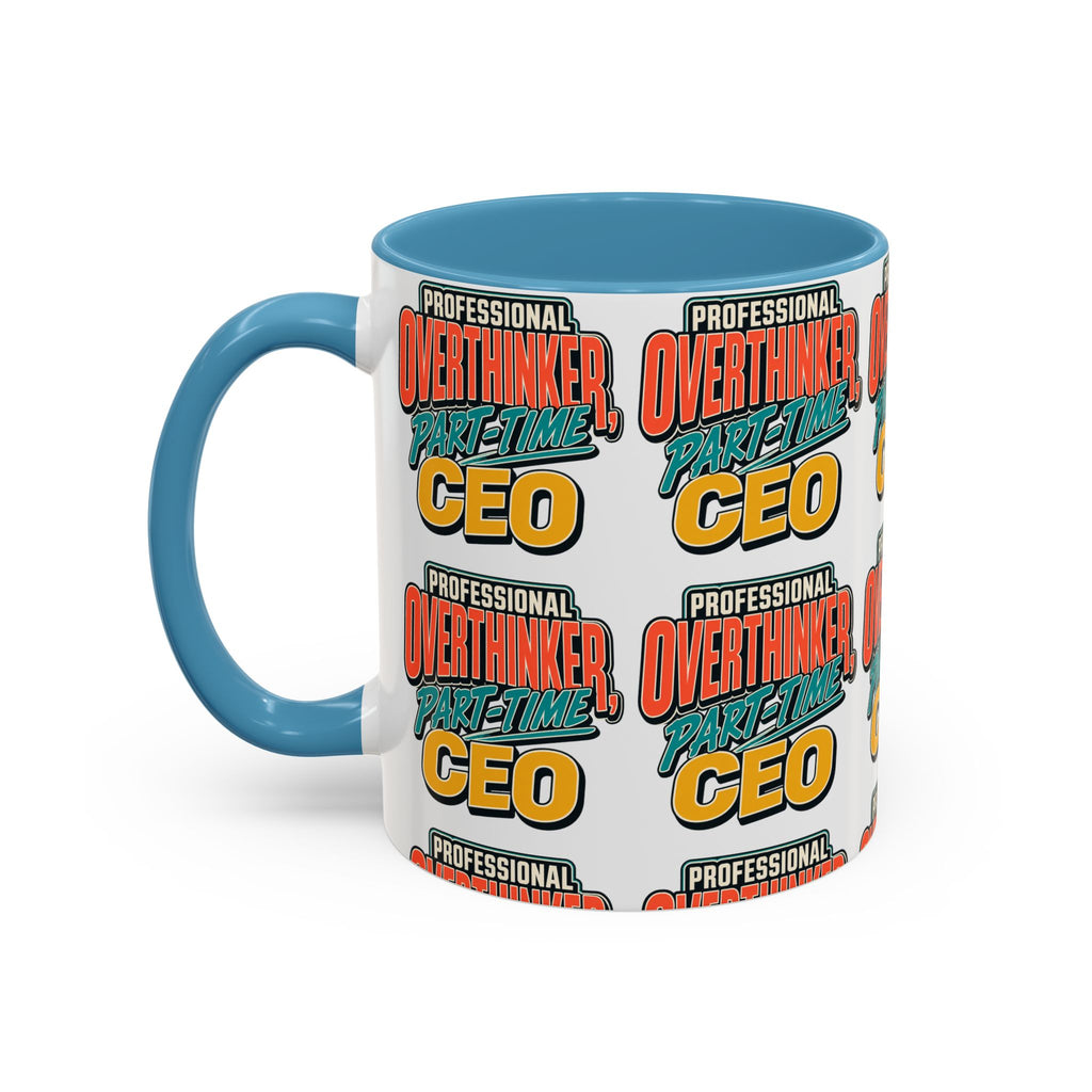Professional Overthinker Part-Time CEO Mug | Funny Small Business Owner Coffee Cup | Entrepreneur and Side-Hustle Gift
