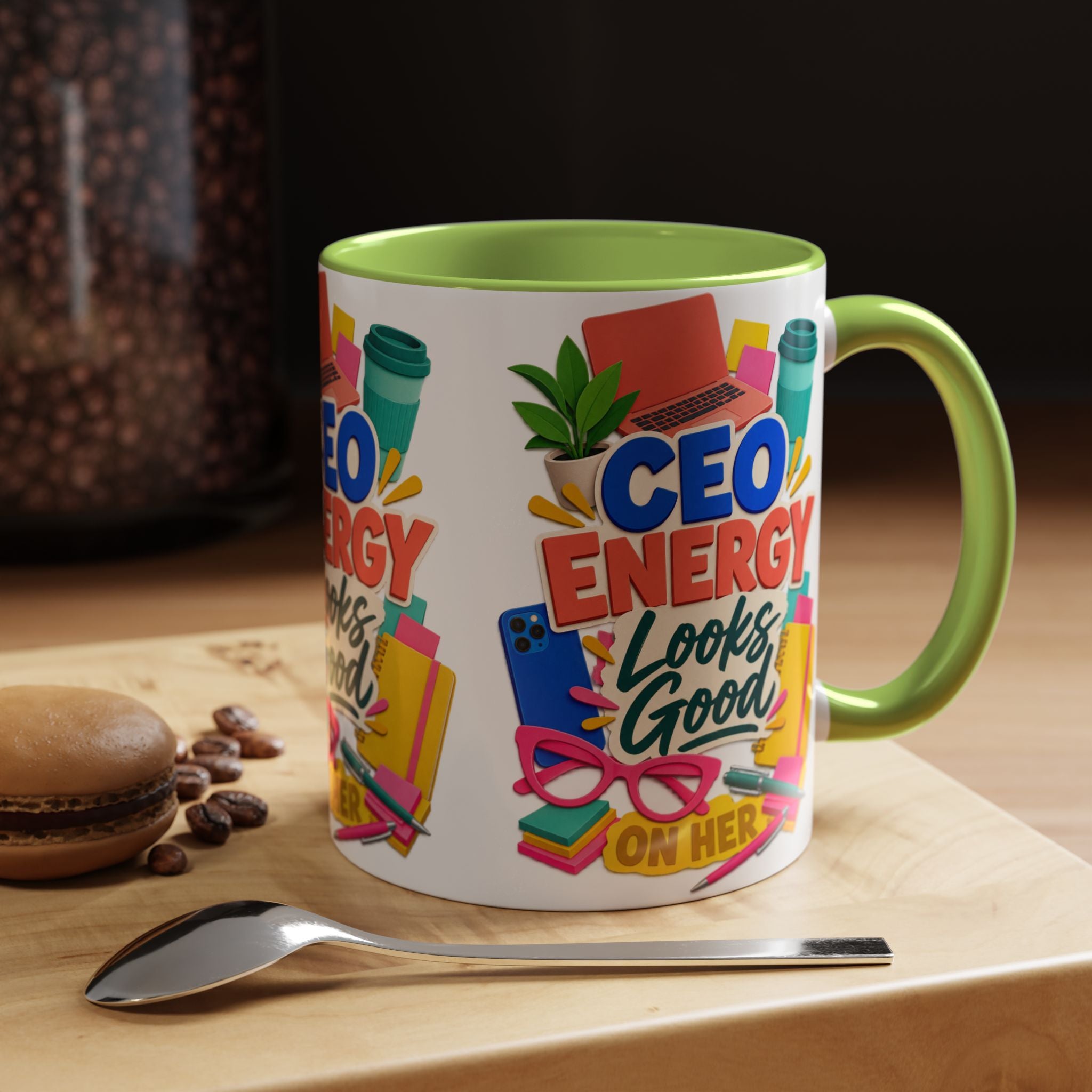CEO Energy Looks Good on Her Mug | Women in Business Coffee Cup | Female Entrepreneur Gift | Boss Lady Office Mug