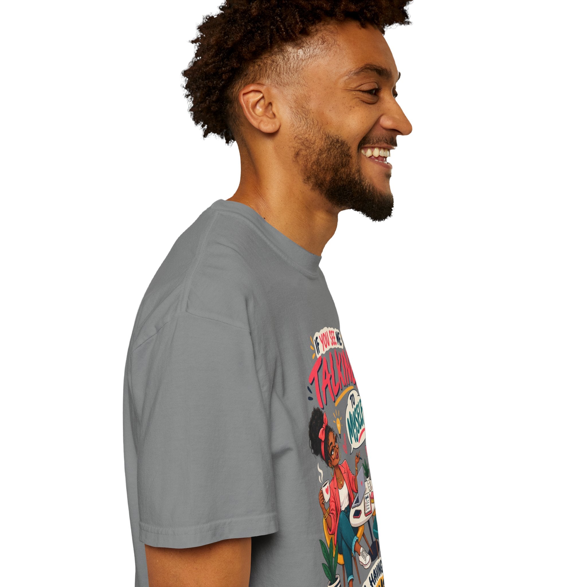 Funny Small Business Owner T-Shirt — “If You See Me Talking to Myself” Staff Meeting Graphic Tee