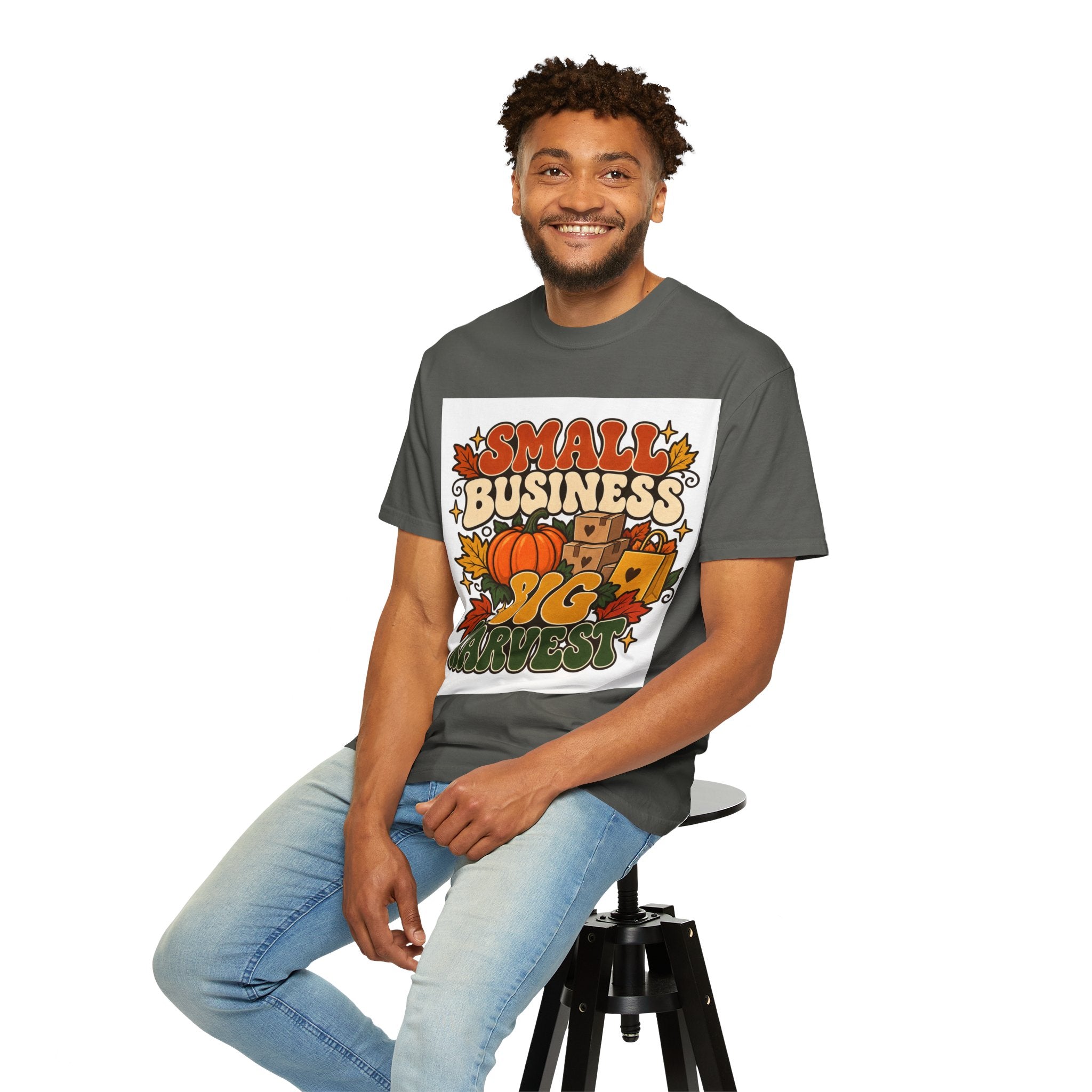 Small Business Big Harvest T-Shirt — Fall Entrepreneur Garment-Dyed Tee