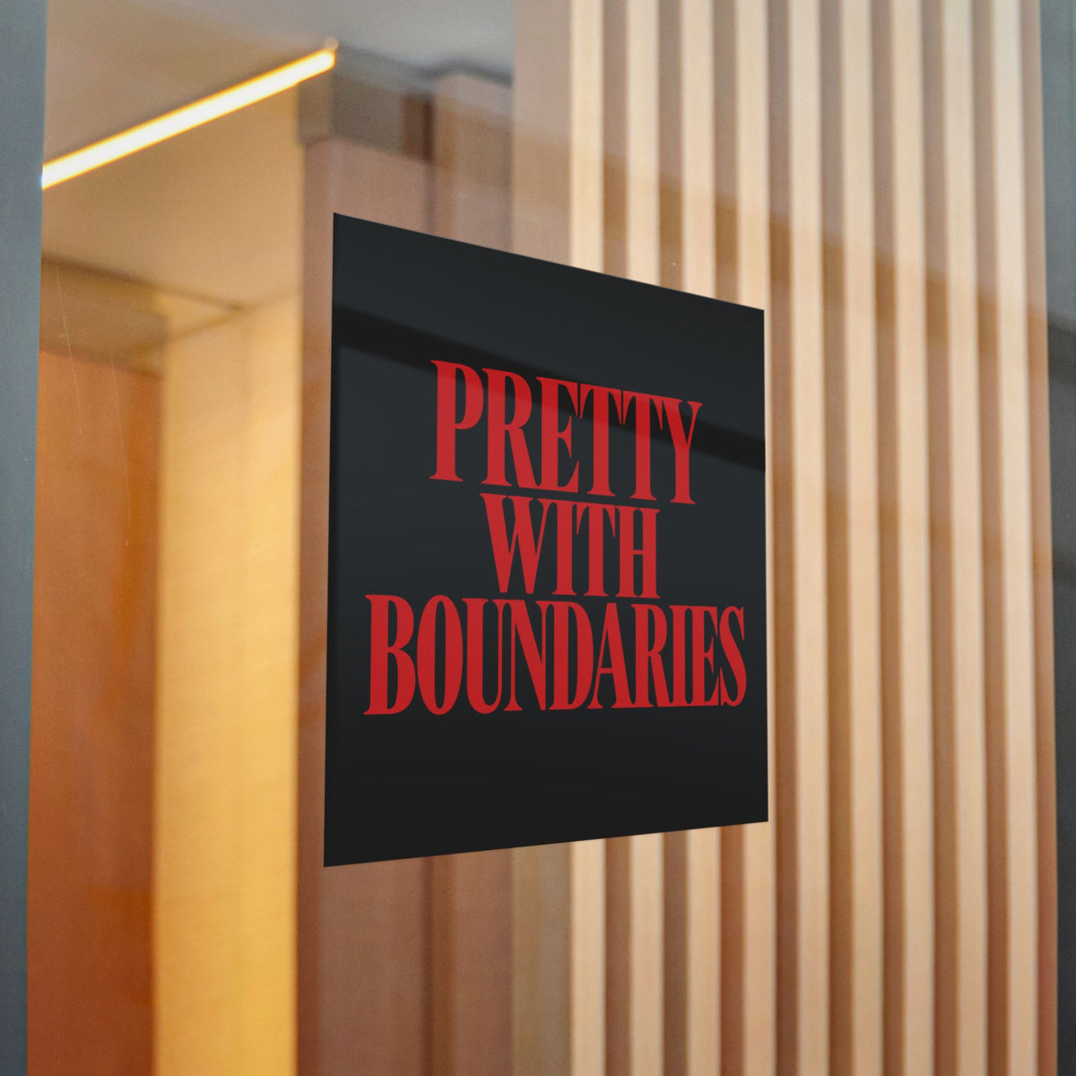 Pretty With Boundaries Sticker — Bold Self-Love & Boundary Statement Decal