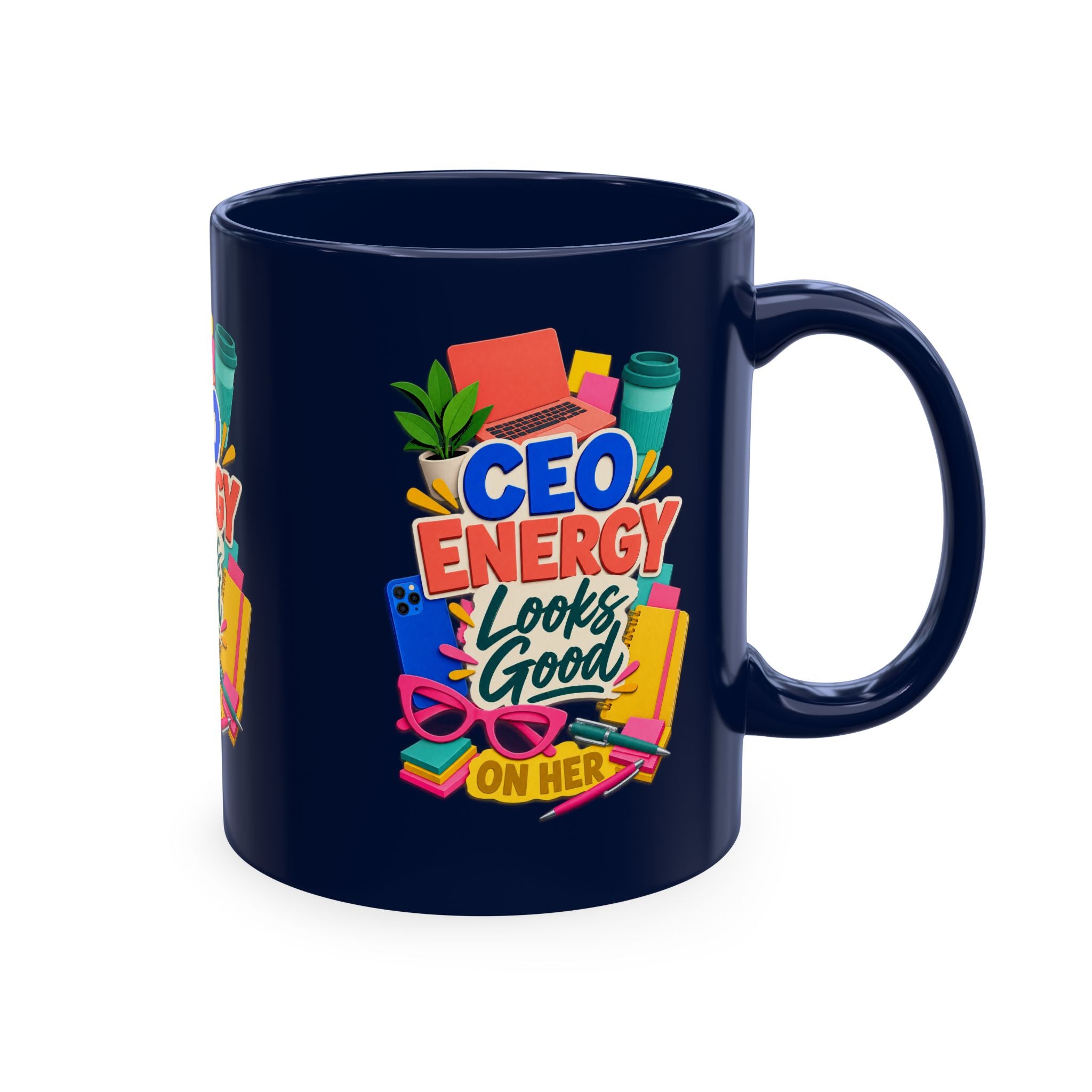 CEO Energy Looks Good on Her Mug | Women in Business Coffee Cup | Female Entrepreneur Gift | Boss Lady Office Mug