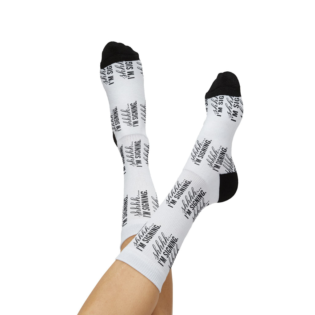 Shhh... I'm Signing. Funny Notary Crew Socks
