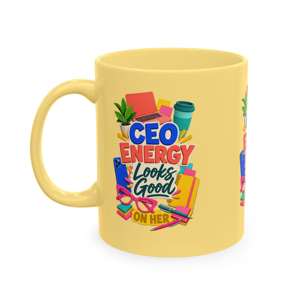 CEO Energy Looks Good on Her Mug | Women in Business Coffee Cup | Female Entrepreneur Gift | Boss Lady Office Mug