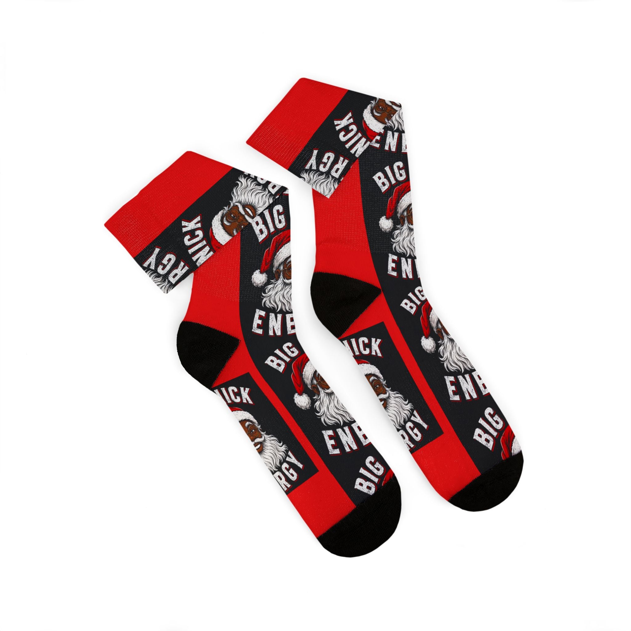 Big Nick Energy Christmas Socks | Funny Santa Holiday Crew Socks | Festive Stocking Stuffer