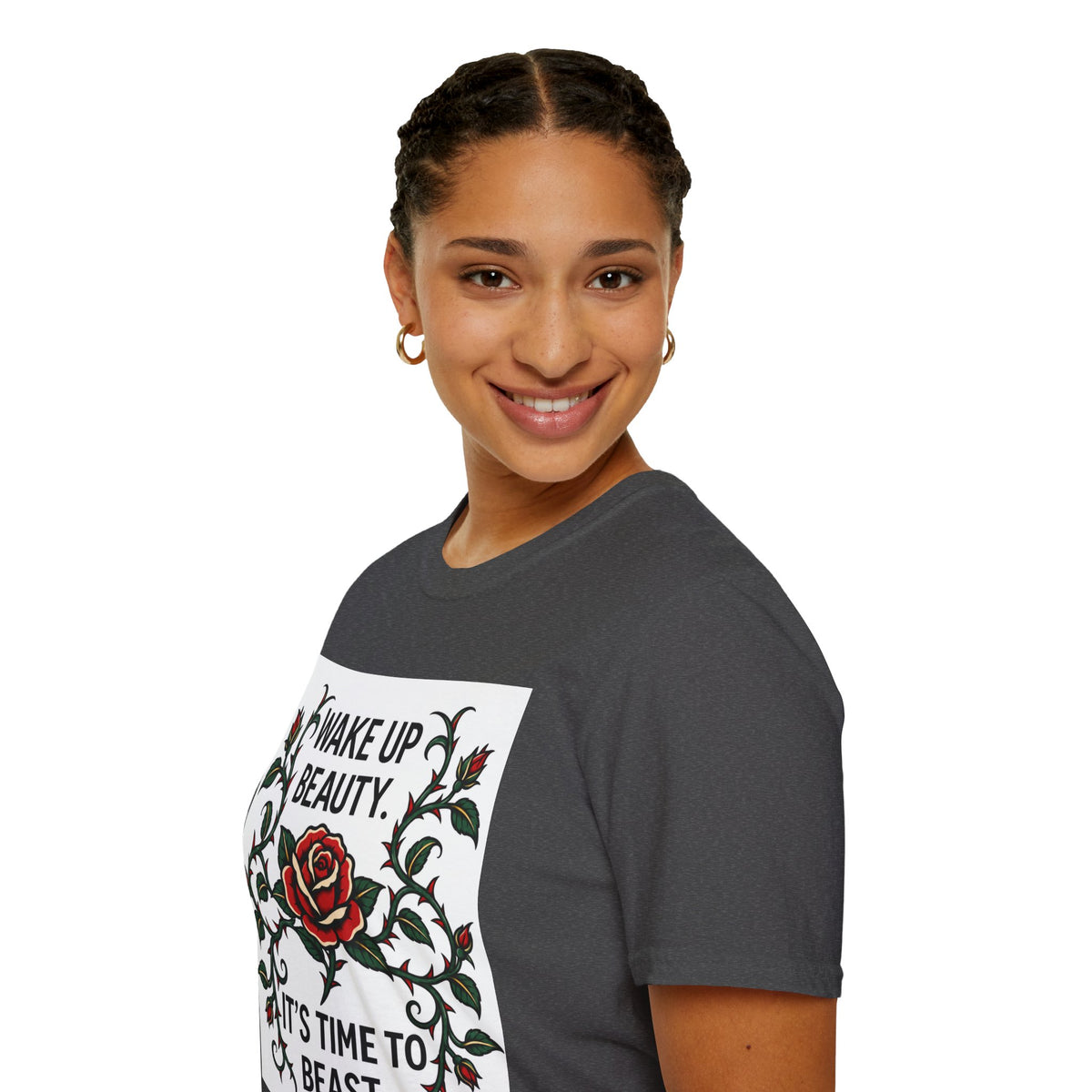 Wake Up Beauty, It’s Time to Beast Tee — Rose & Thorn Graphic Shirt