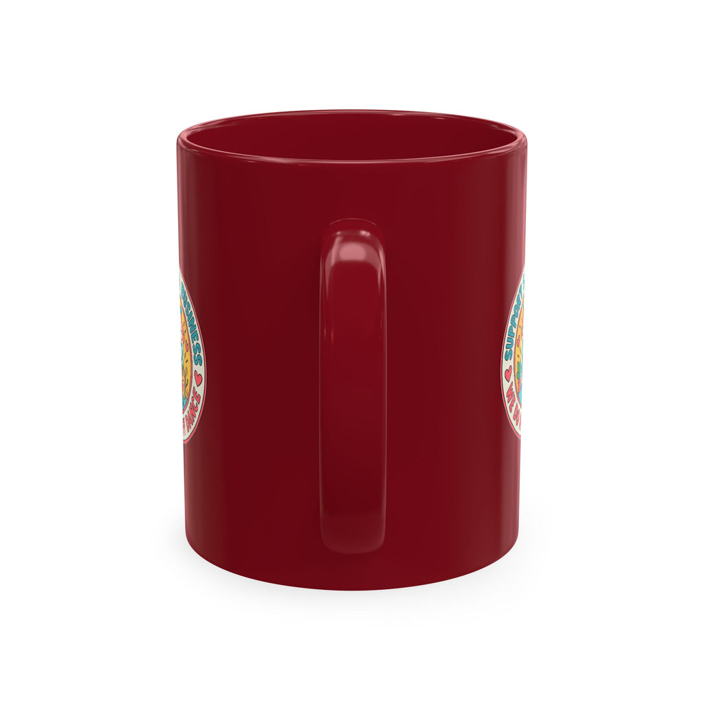 Support Small Business Ceramic Mug — “We Do a Happy Dance” Shop-Small Coffee Cup