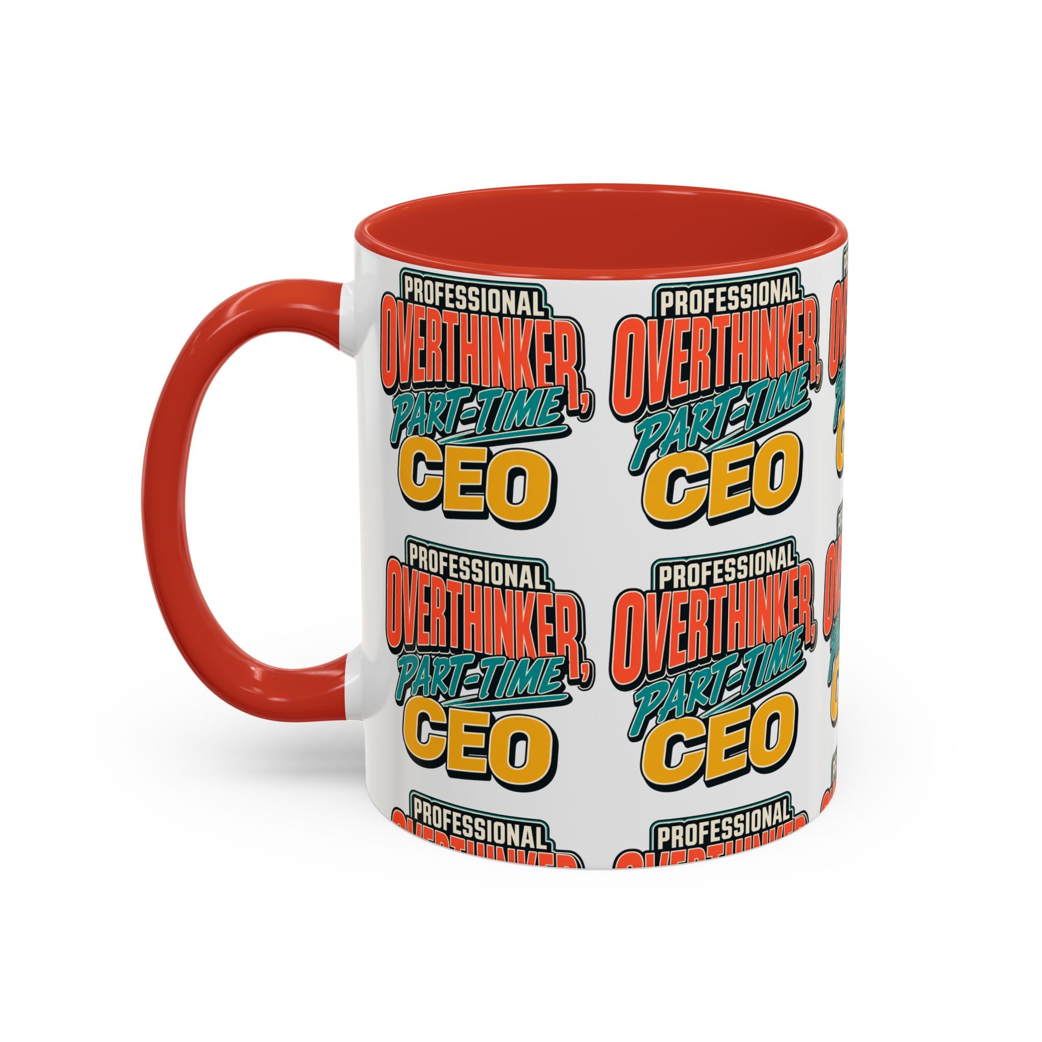 Professional Overthinker Part-Time CEO Mug | Funny Small Business Owner Coffee Cup | Entrepreneur and Side-Hustle Gift