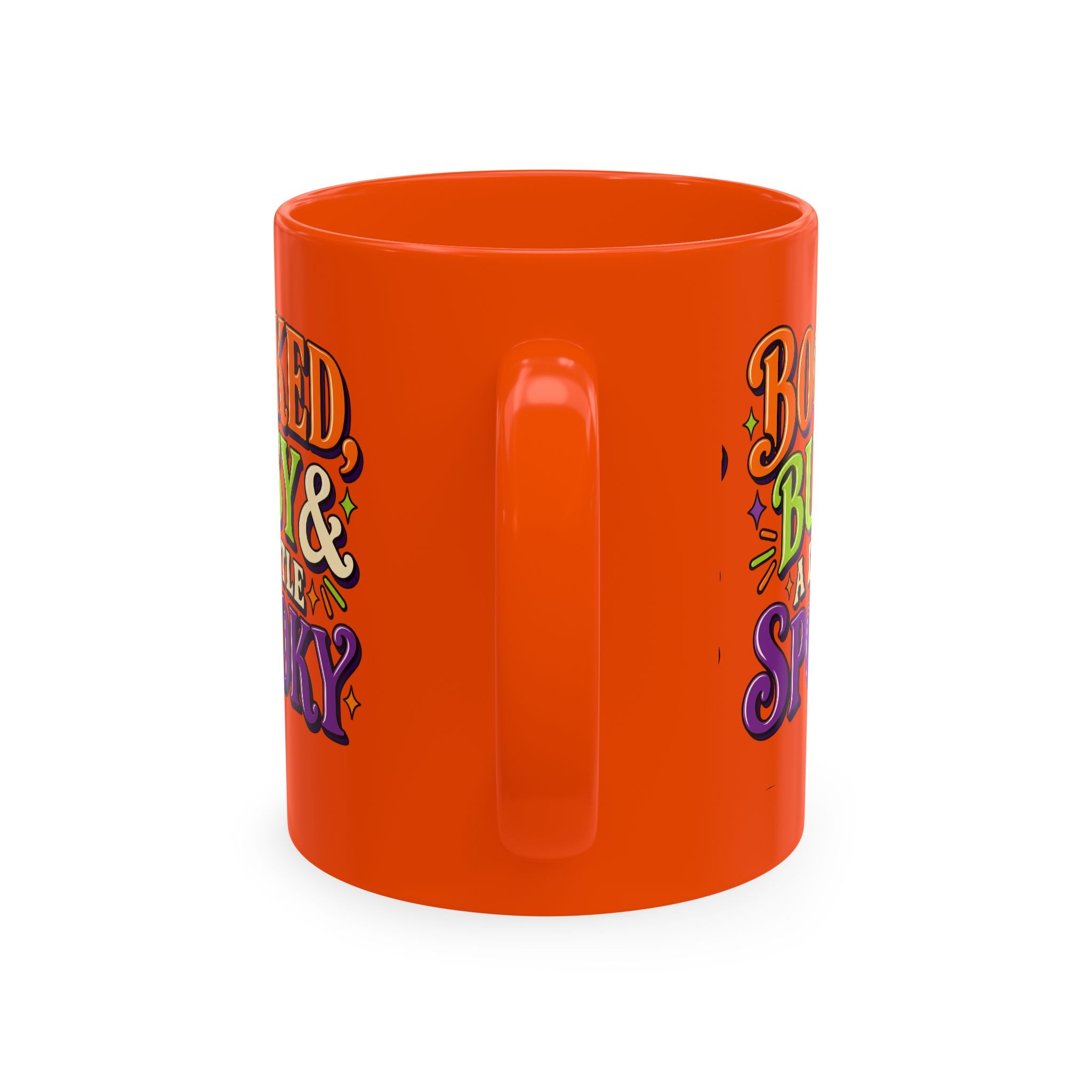 Booked, Busy & a Little Spooky Mug — Halloween Book Lover Coffee Cup