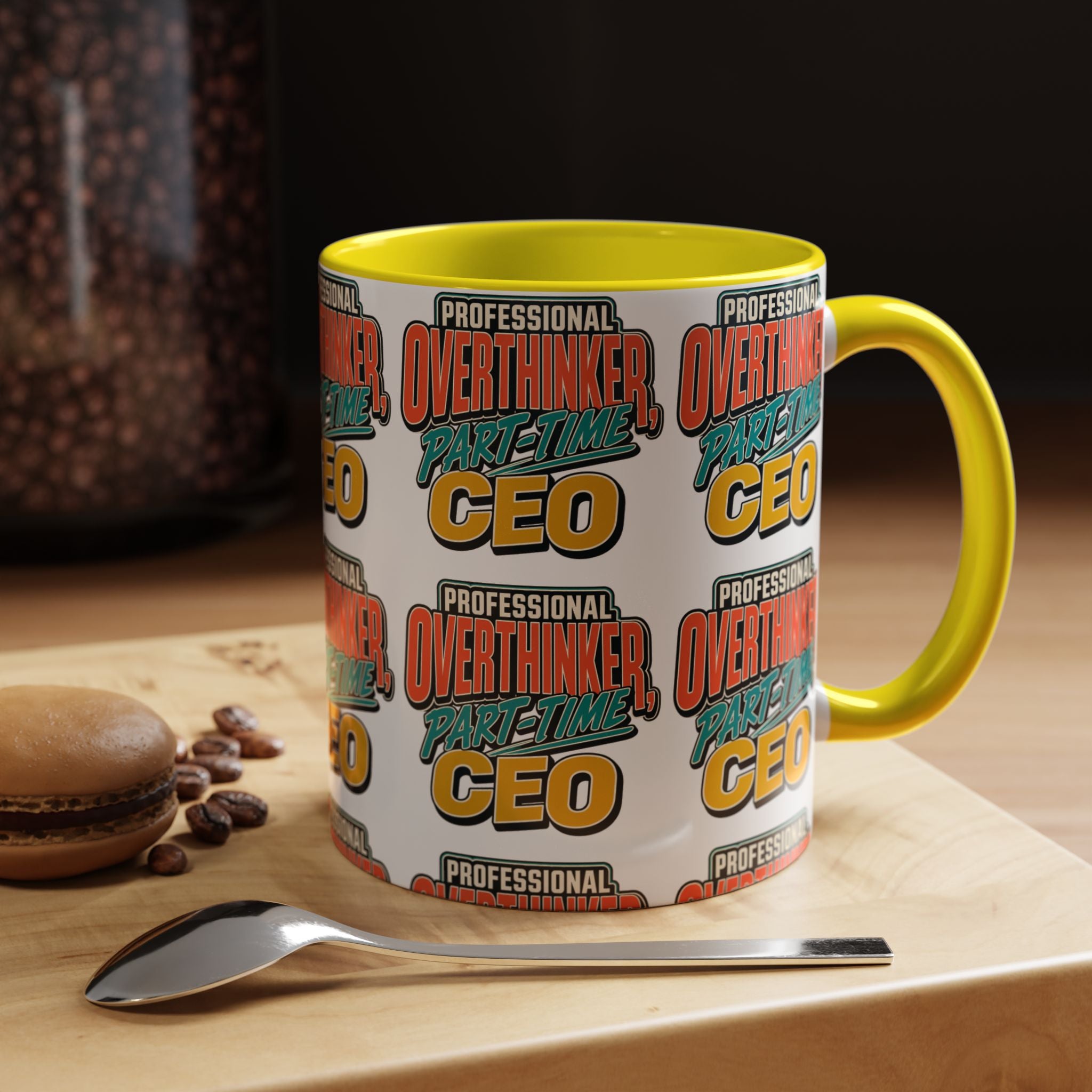 Professional Overthinker Part-Time CEO Mug | Funny Small Business Owner Coffee Cup | Entrepreneur and Side-Hustle Gift