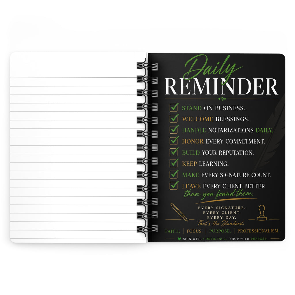 Standing on Business, Blessings & Notarizations Daily Spiral Notebook | Notary Journal | Entrepreneur Planner | Mobile Notary Gift | Business Notebook