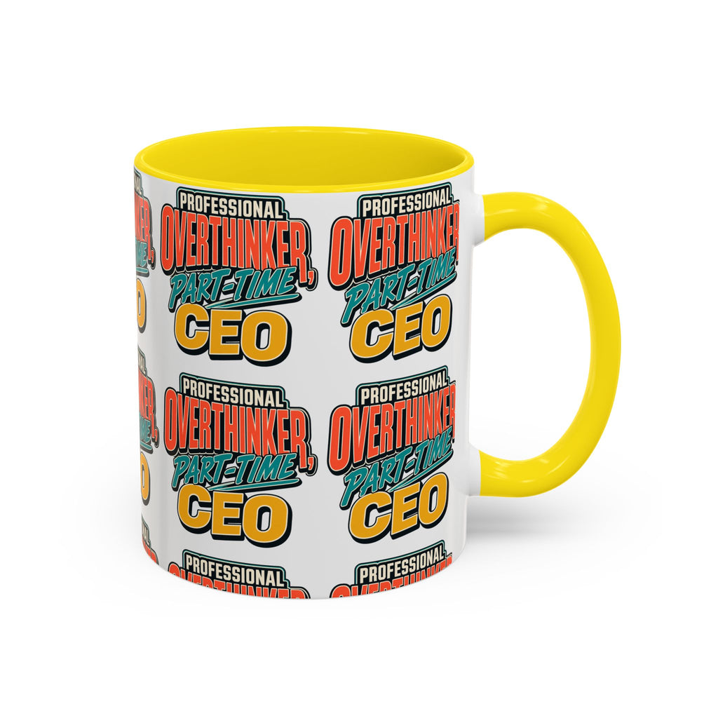 Professional Overthinker Part-Time CEO Mug | Funny Small Business Owner Coffee Cup | Entrepreneur and Side-Hustle Gift