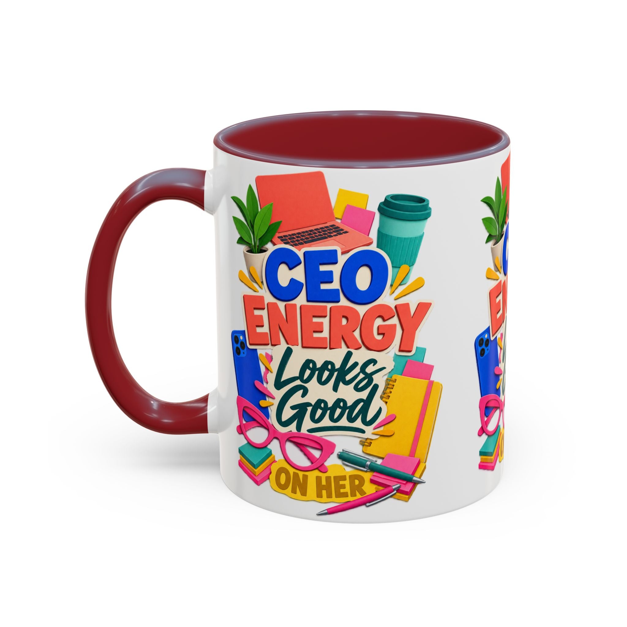 CEO Energy Looks Good on Her Mug | Women in Business Coffee Cup | Female Entrepreneur Gift | Boss Lady Office Mug