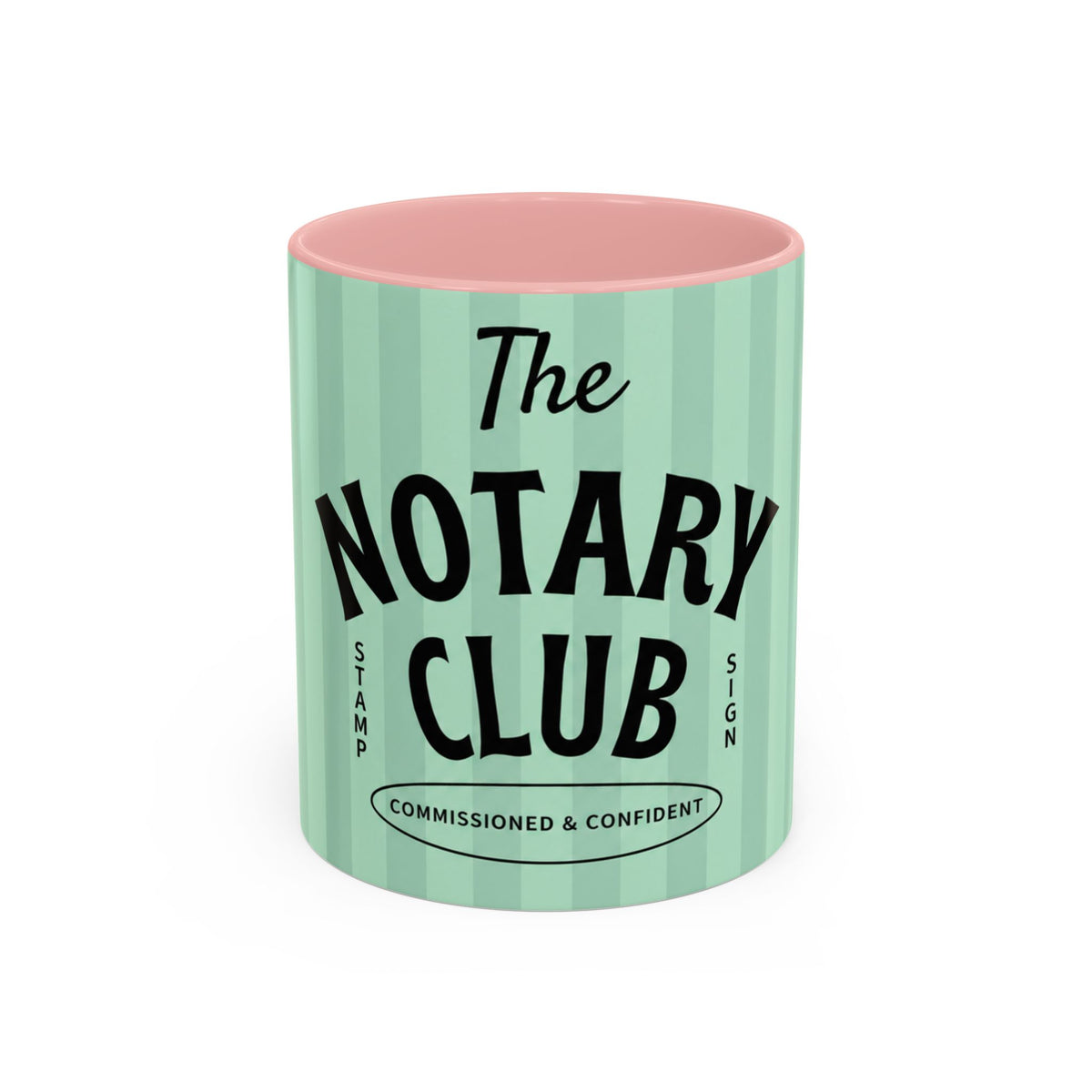 The Notary Club Accent Coffee Mug — Commissioned & Confident Notary Public Gift