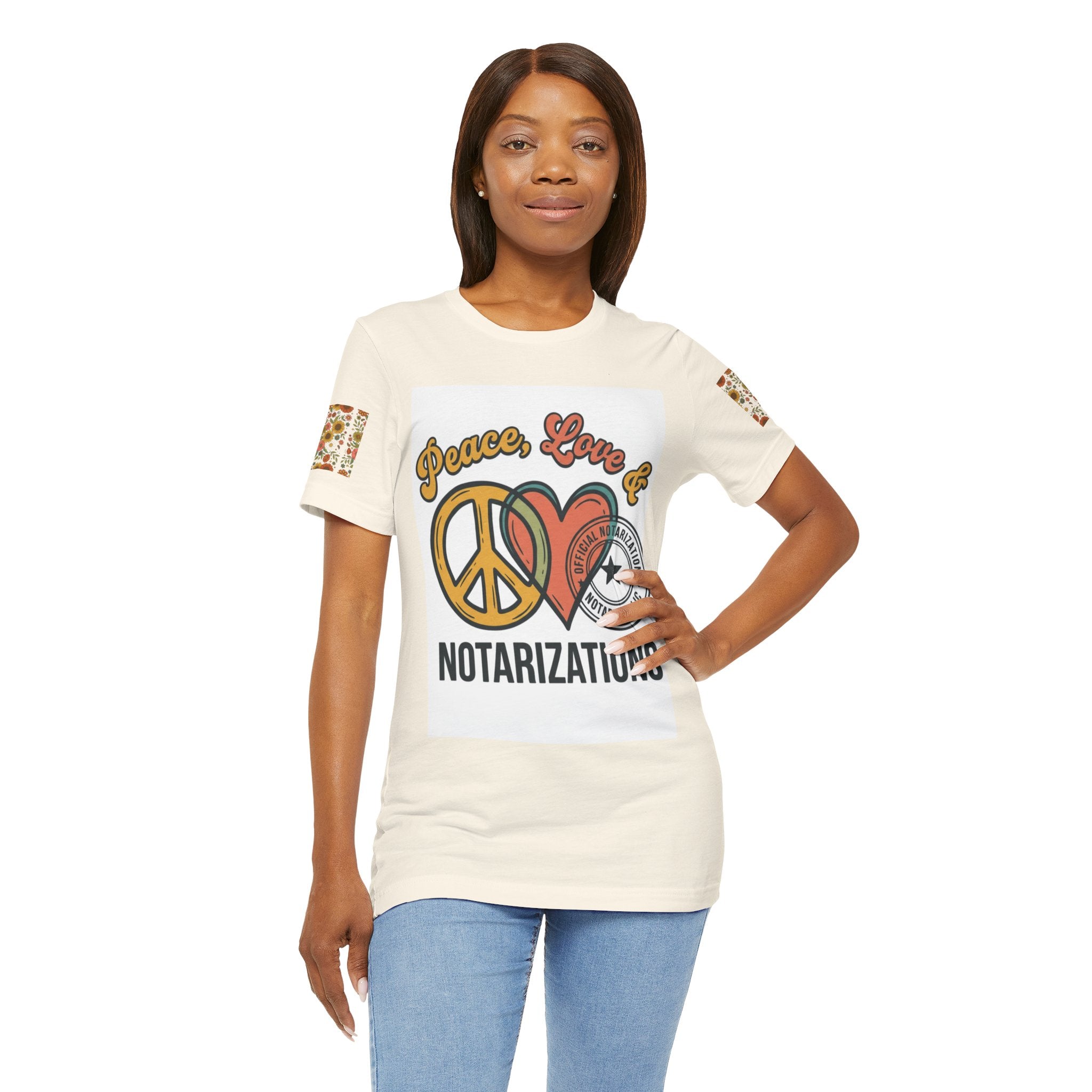 Peace, Love & Notarizations Unisex Jersey T-Shirt ☮️❤️🖋️