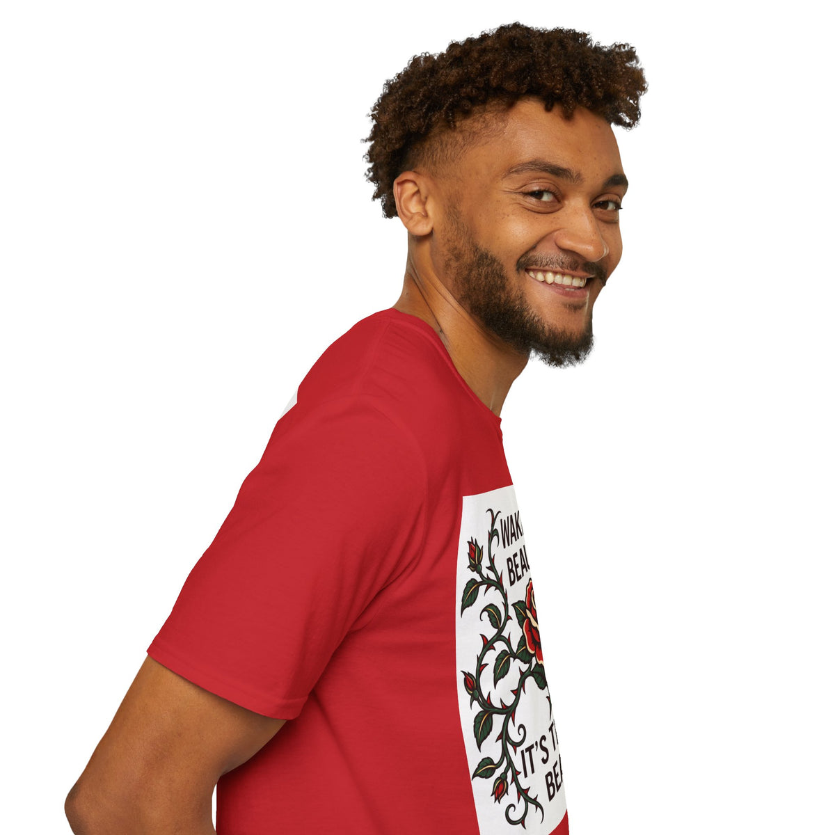 Wake Up Beauty, It’s Time to Beast Tee — Rose & Thorn Graphic Shirt