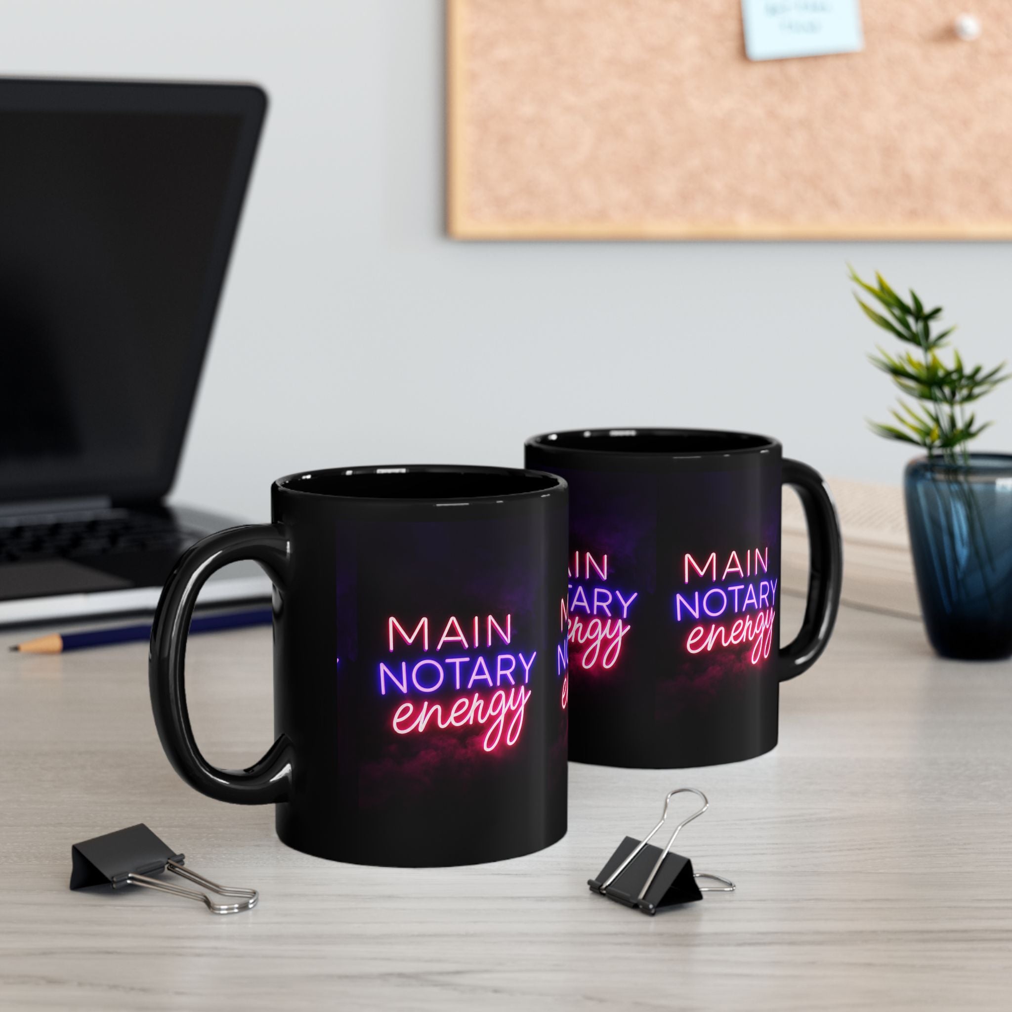 Main Notary Energy Neon Coffee Mug 💜💖☕