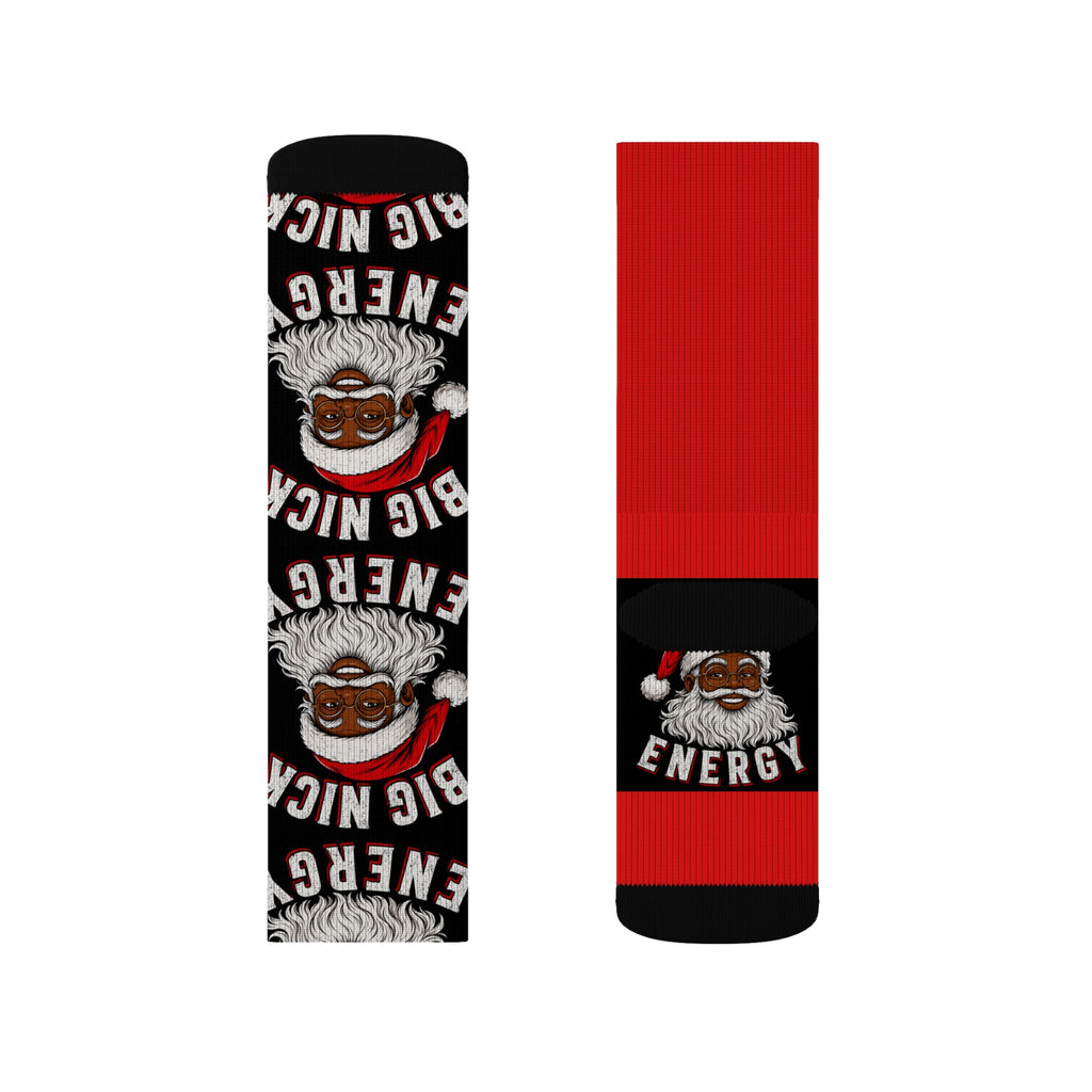 Big Nick Energy Christmas Socks | Funny Santa Holiday Crew Socks | Festive Stocking Stuffer