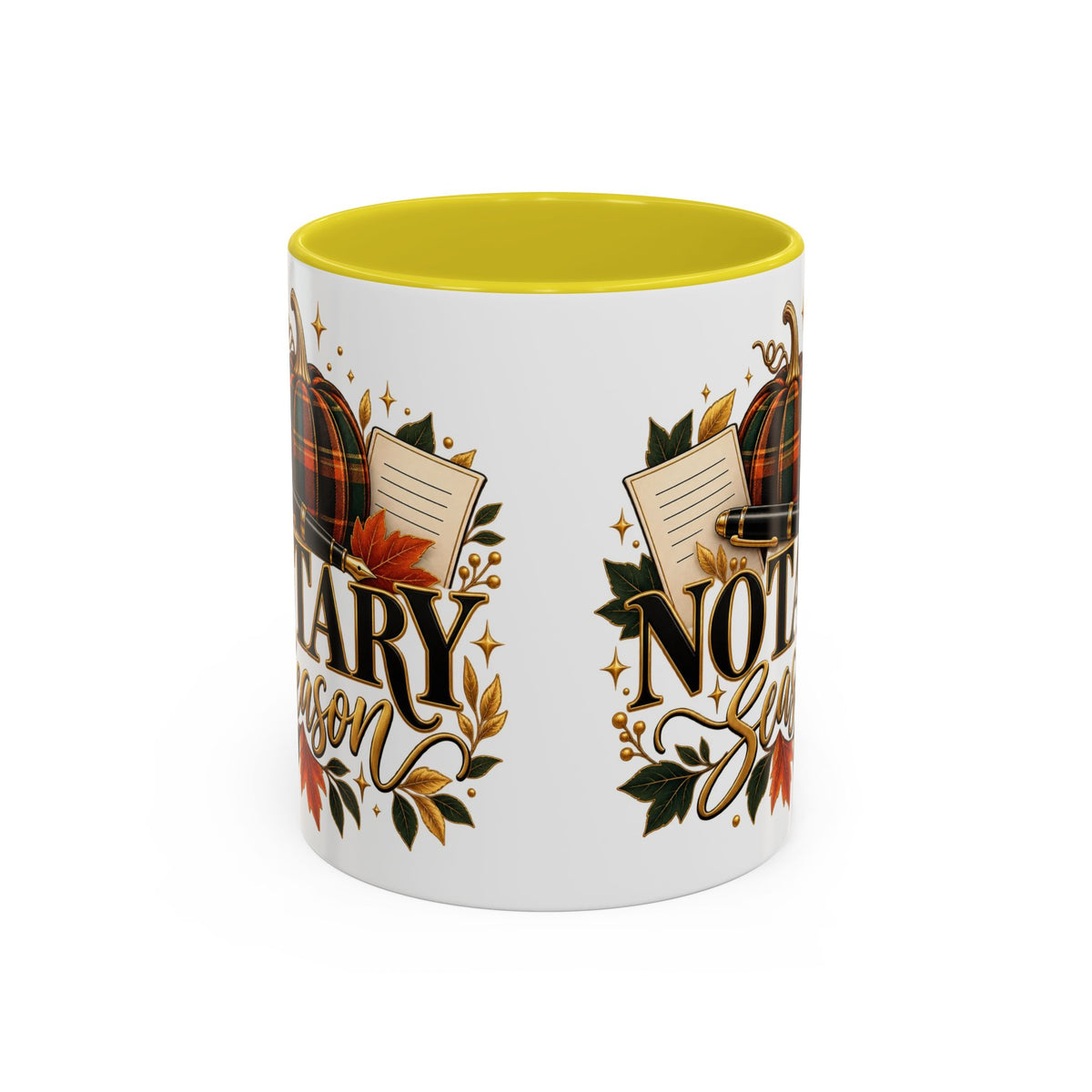 Notary Season Fall Accent Mug — Autumn Notary Public Coffee Cup