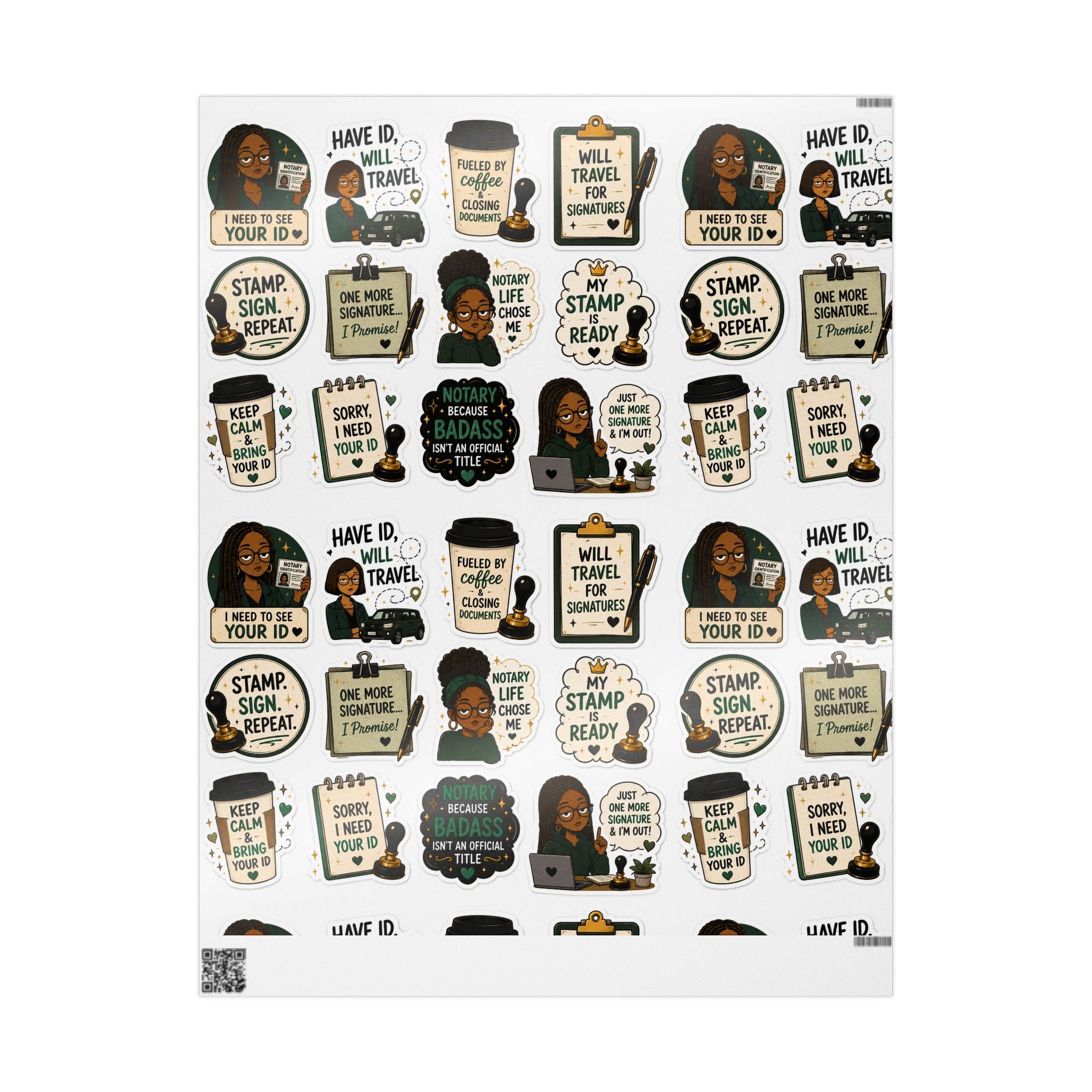 ✍🏾☕ Notary Life Wrapping Paper – Funny Notary Gift Wrap 🎁
