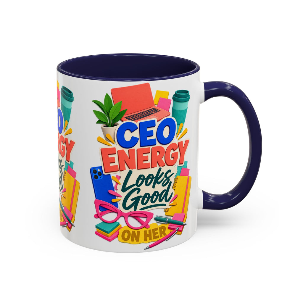 CEO Energy Looks Good on Her Mug | Women in Business Coffee Cup | Female Entrepreneur Gift | Boss Lady Office Mug