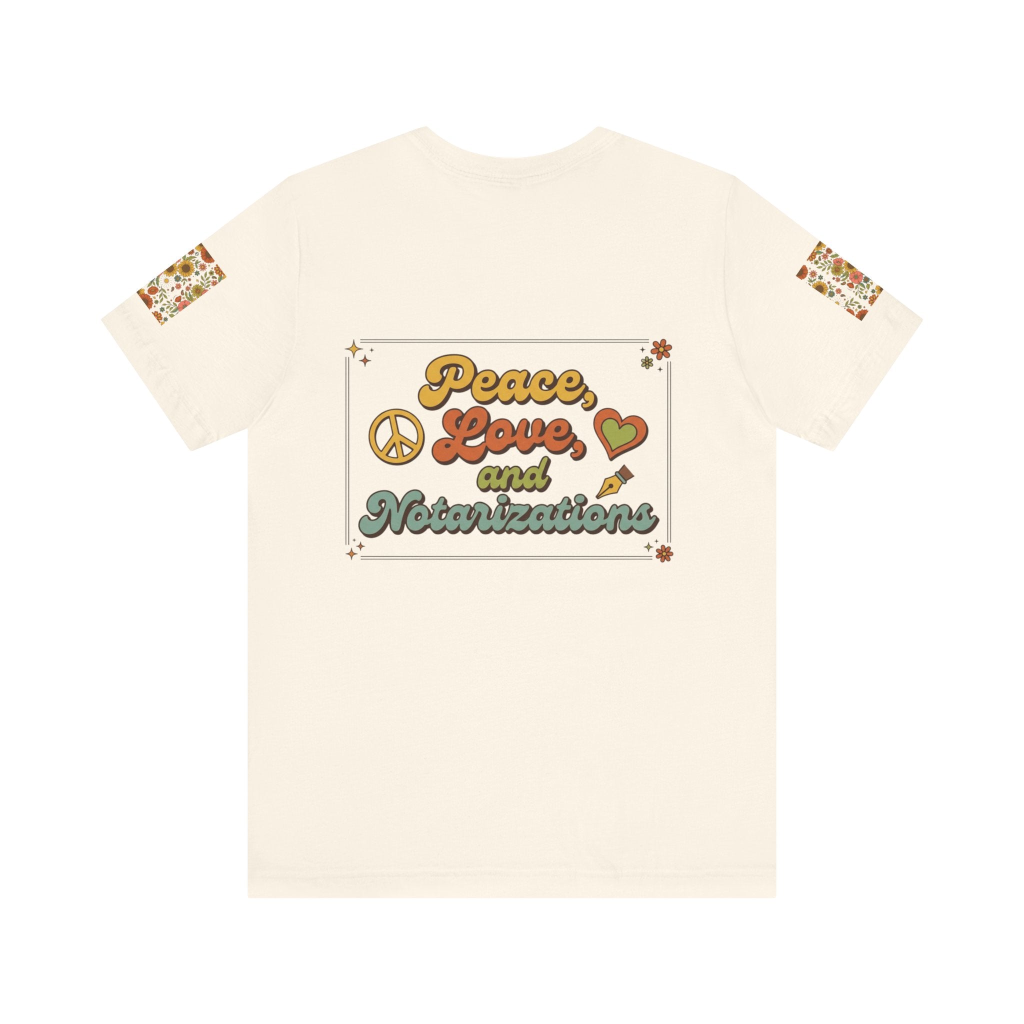 Peace, Love & Notarizations Unisex Jersey T-Shirt ☮️❤️🖋️