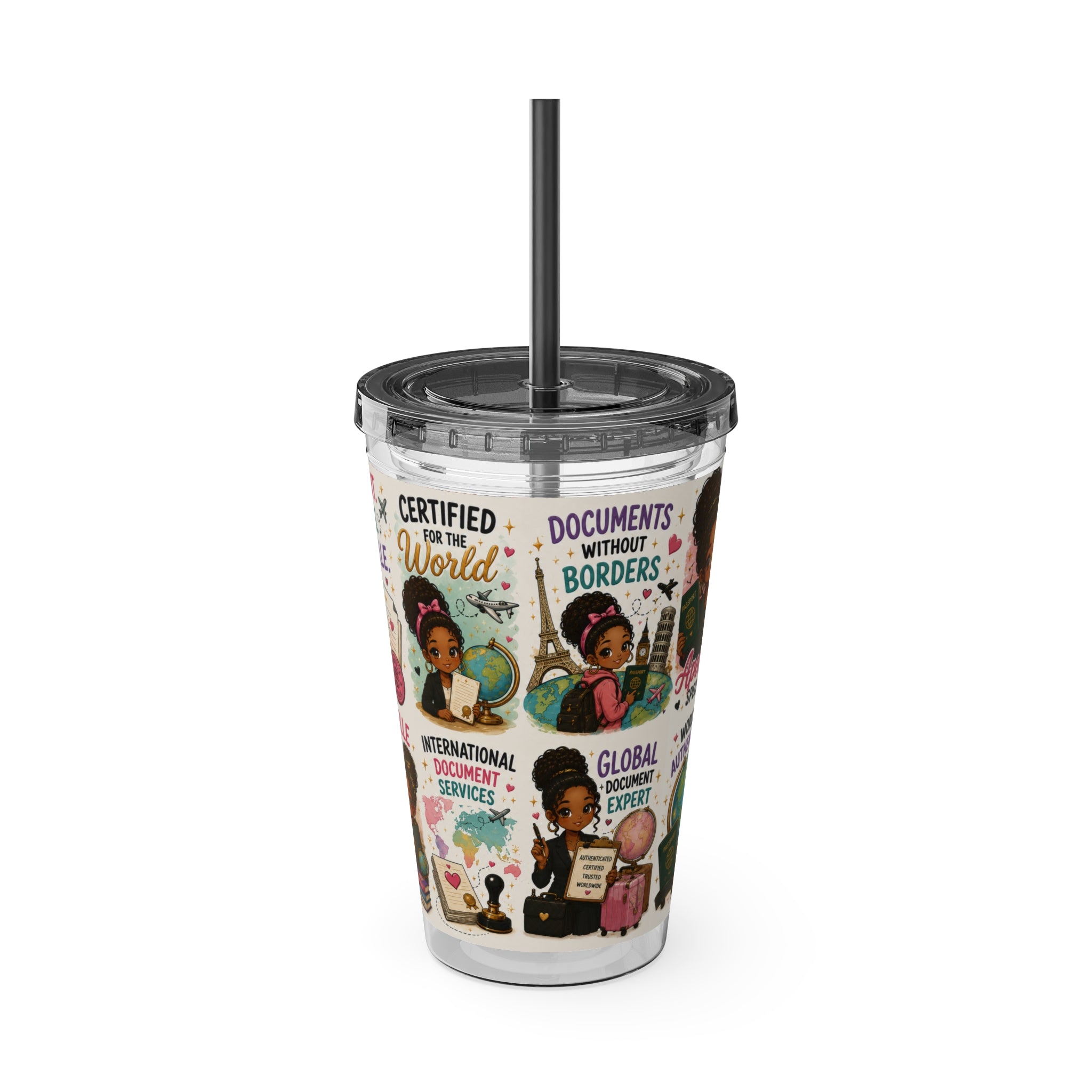 16 oz Acrylic Tumbler – Apostille Specialist Travel Collection | Double-Wall Notary Cup with Straw