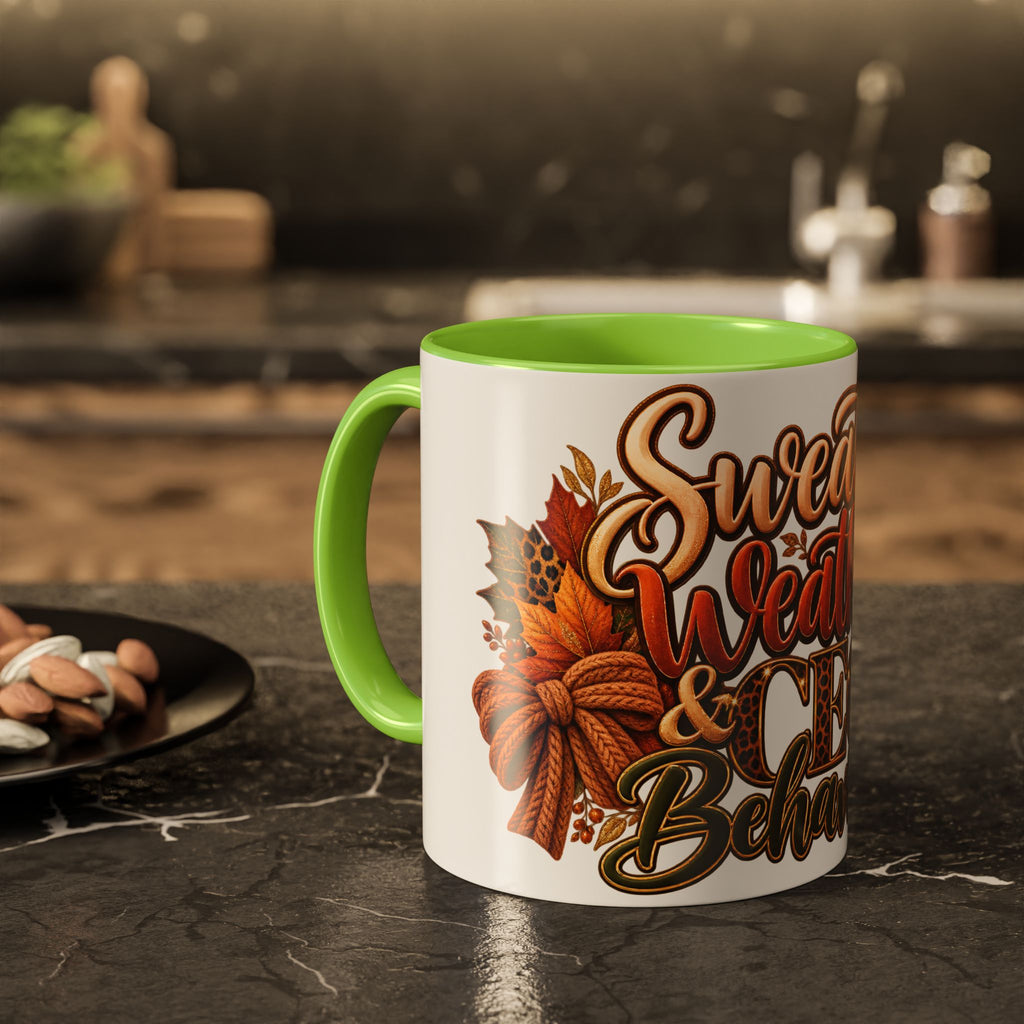 Sweater Weather & CEO Behavior Mug – Fall Pumpkin Latte Seasonal Coffee Cup (11oz/15oz)