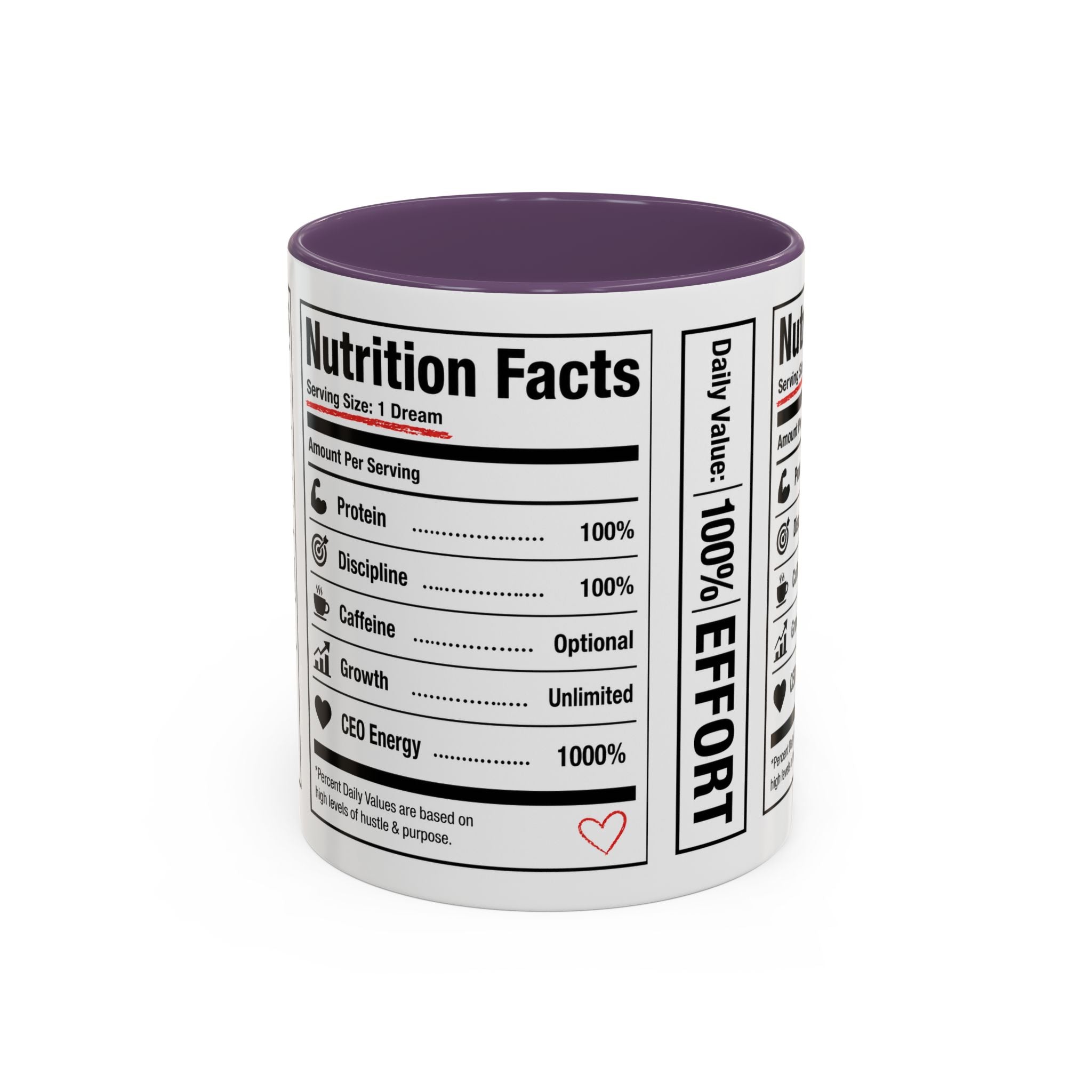 Entrepreneur Nutrition Facts Accent Coffee Mug | CEO Motivation Coffee Cup (11oz, 15oz)