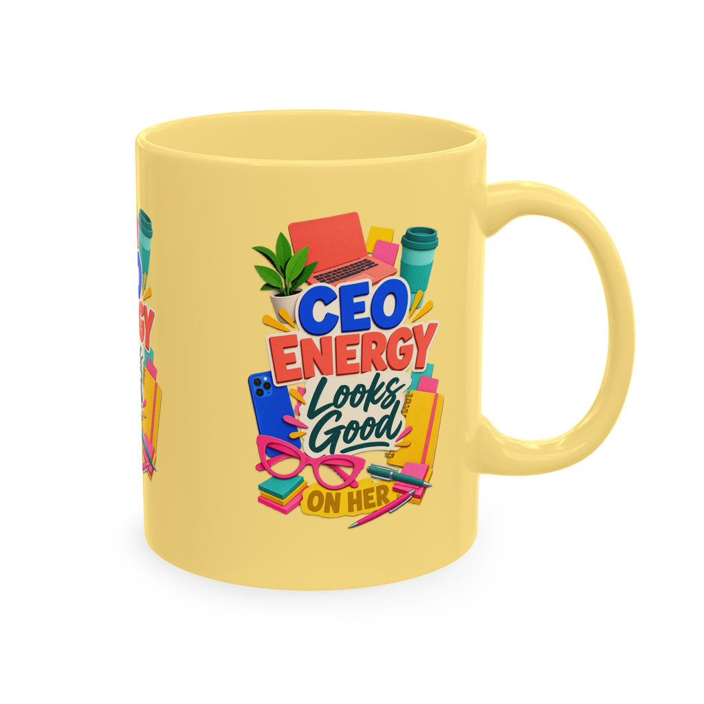 CEO Energy Looks Good on Her Mug | Women in Business Coffee Cup | Female Entrepreneur Gift | Boss Lady Office Mug