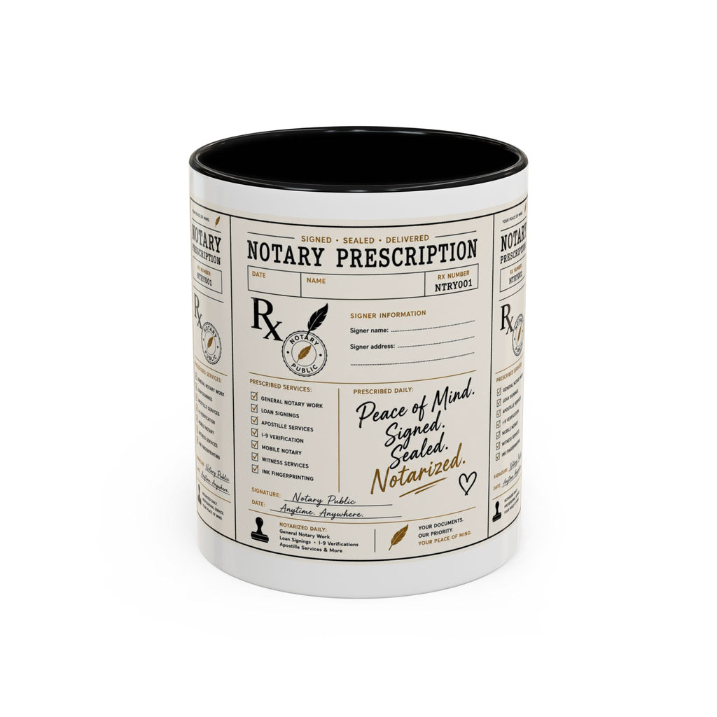 Notary Prescription | Accent Coffee Mug (11oz & 15oz)