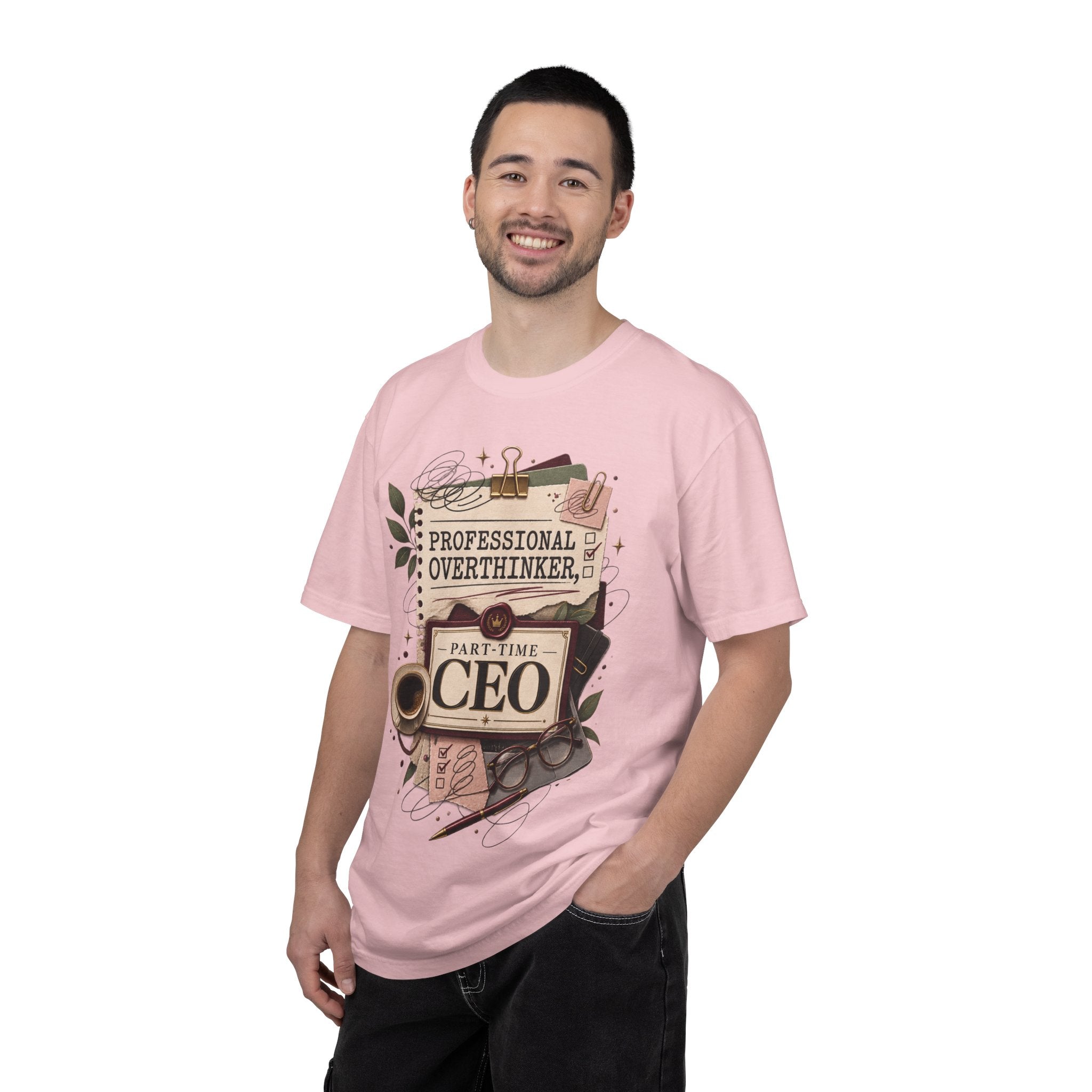 Professional Overthinker Part-Time CEO T-Shirt | Funny Small Business Owner Graphic Tee | Entrepreneur Gift | Garment-Dyed Shirt