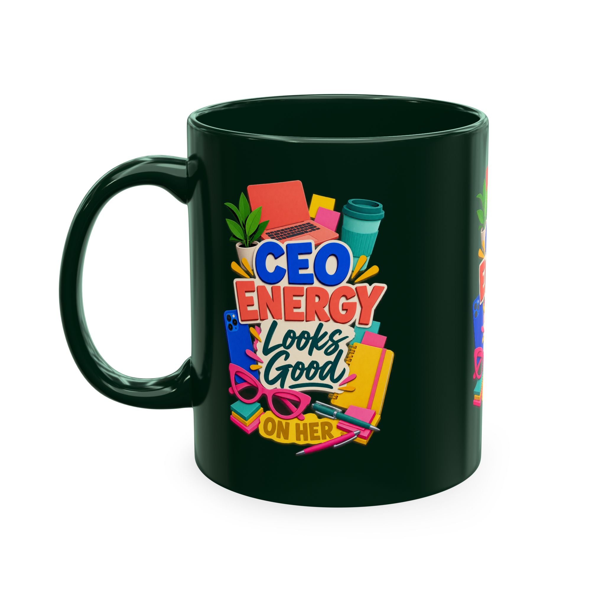 CEO Energy Looks Good on Her Mug | Women in Business Coffee Cup | Female Entrepreneur Gift | Boss Lady Office Mug
