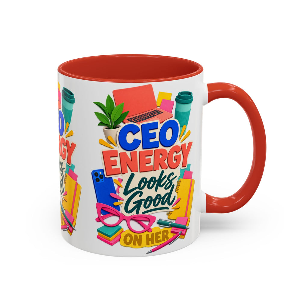 CEO Energy Looks Good on Her Mug | Women in Business Coffee Cup | Female Entrepreneur Gift | Boss Lady Office Mug