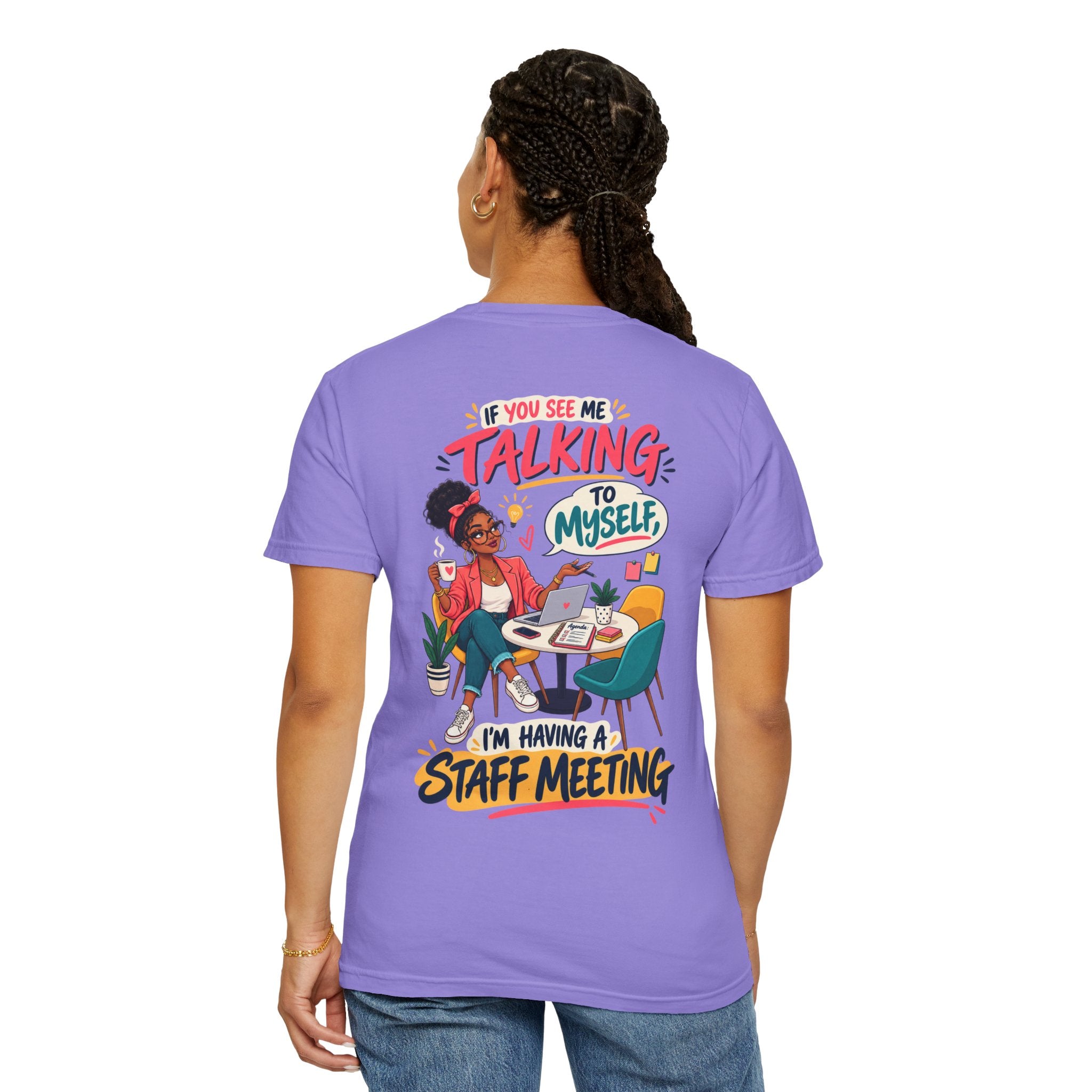 Funny Small Business Owner T-Shirt — “If You See Me Talking to Myself” Staff Meeting Graphic Tee