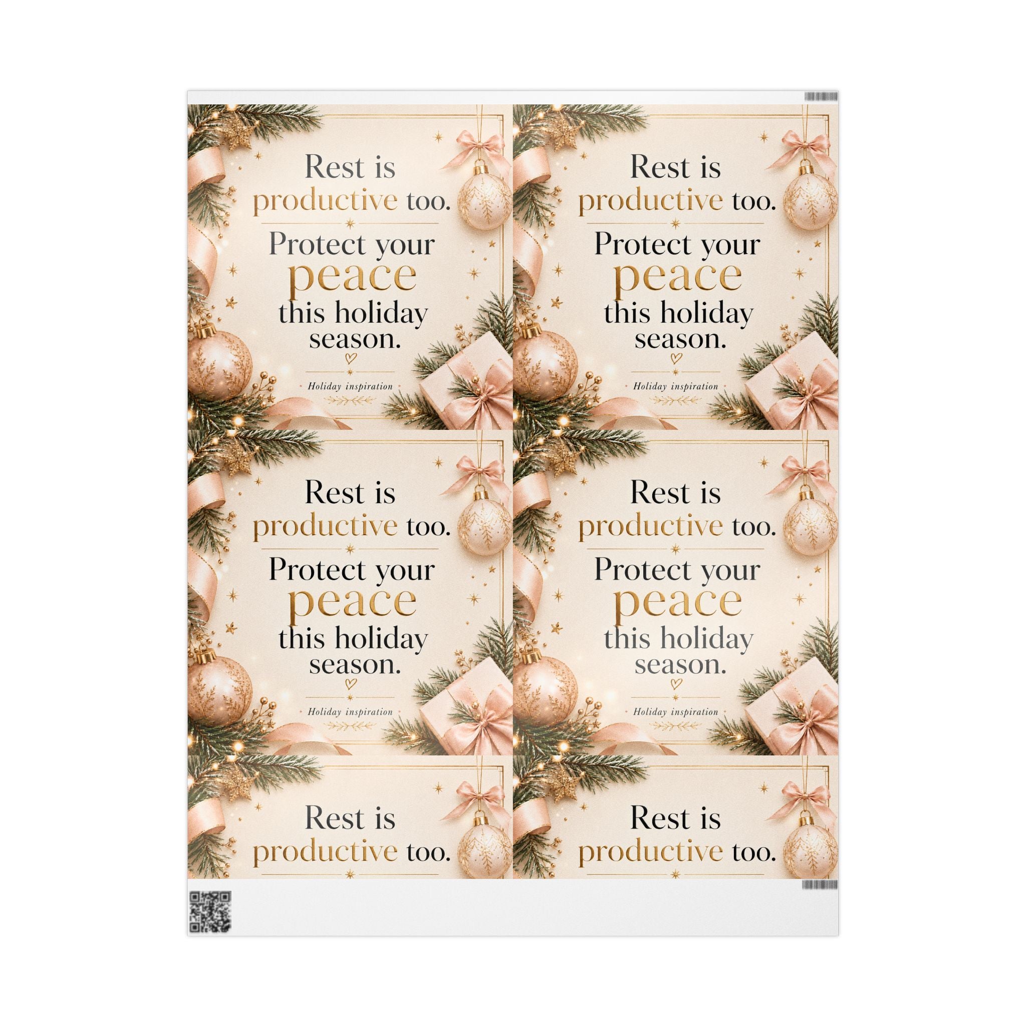 ✨ Rest Is Productive Too Wrapping Paper – Inspirational Holiday Gift Wrap 🎄