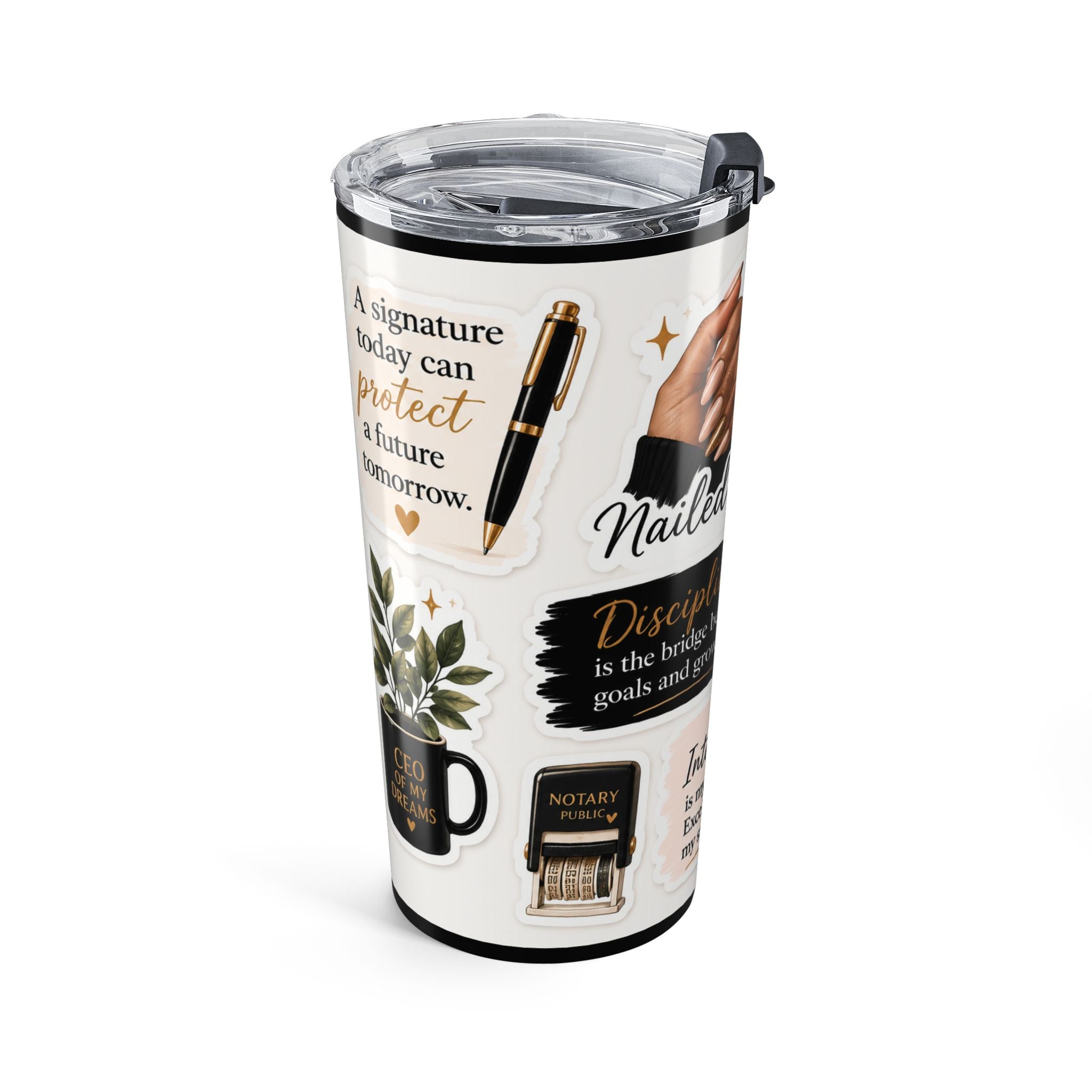 Notary Affirmation 20oz Tumbler — “Nailed It” Notary Lifestyle Travel Cup
