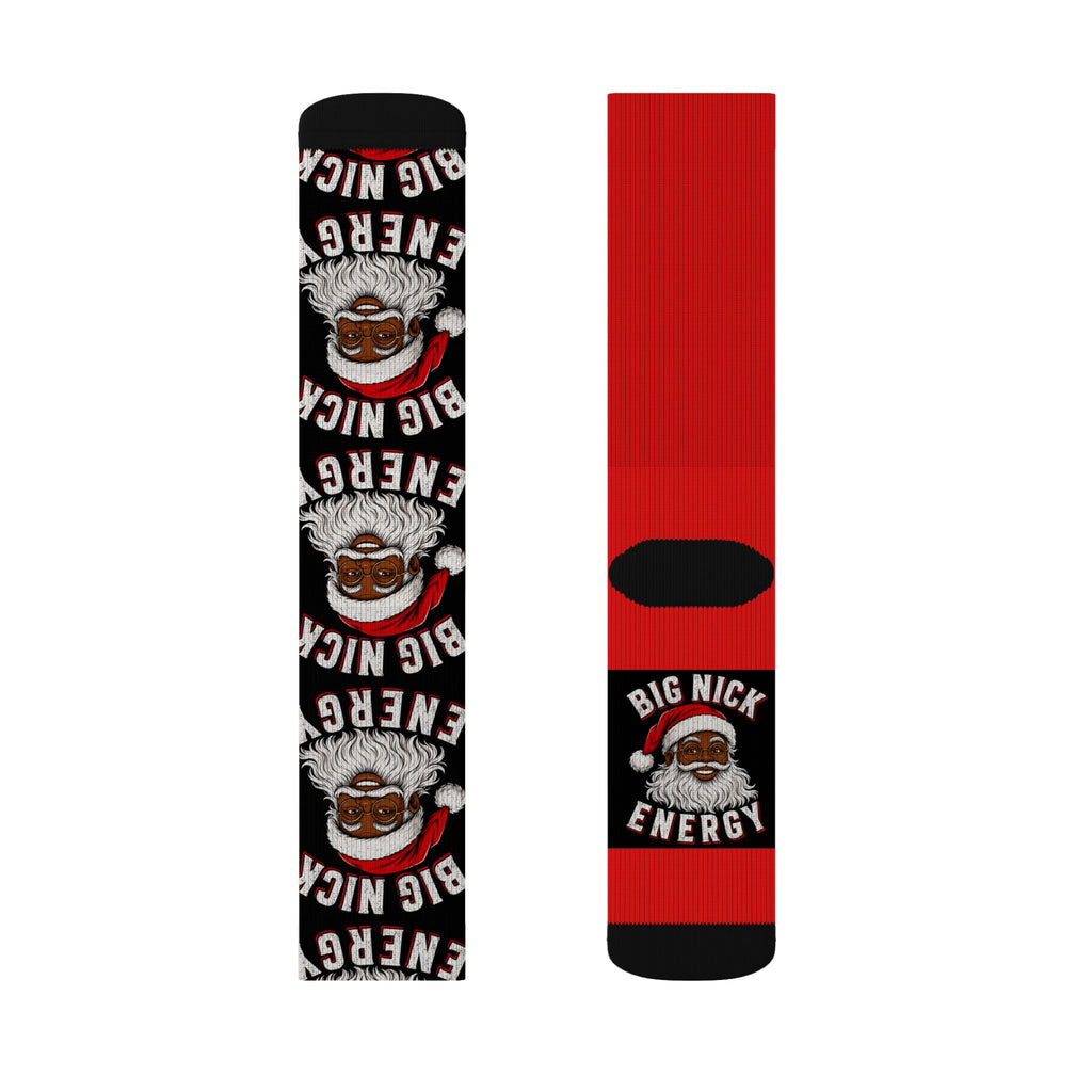 Big Nick Energy Christmas Socks | Funny Santa Holiday Crew Socks | Festive Stocking Stuffer