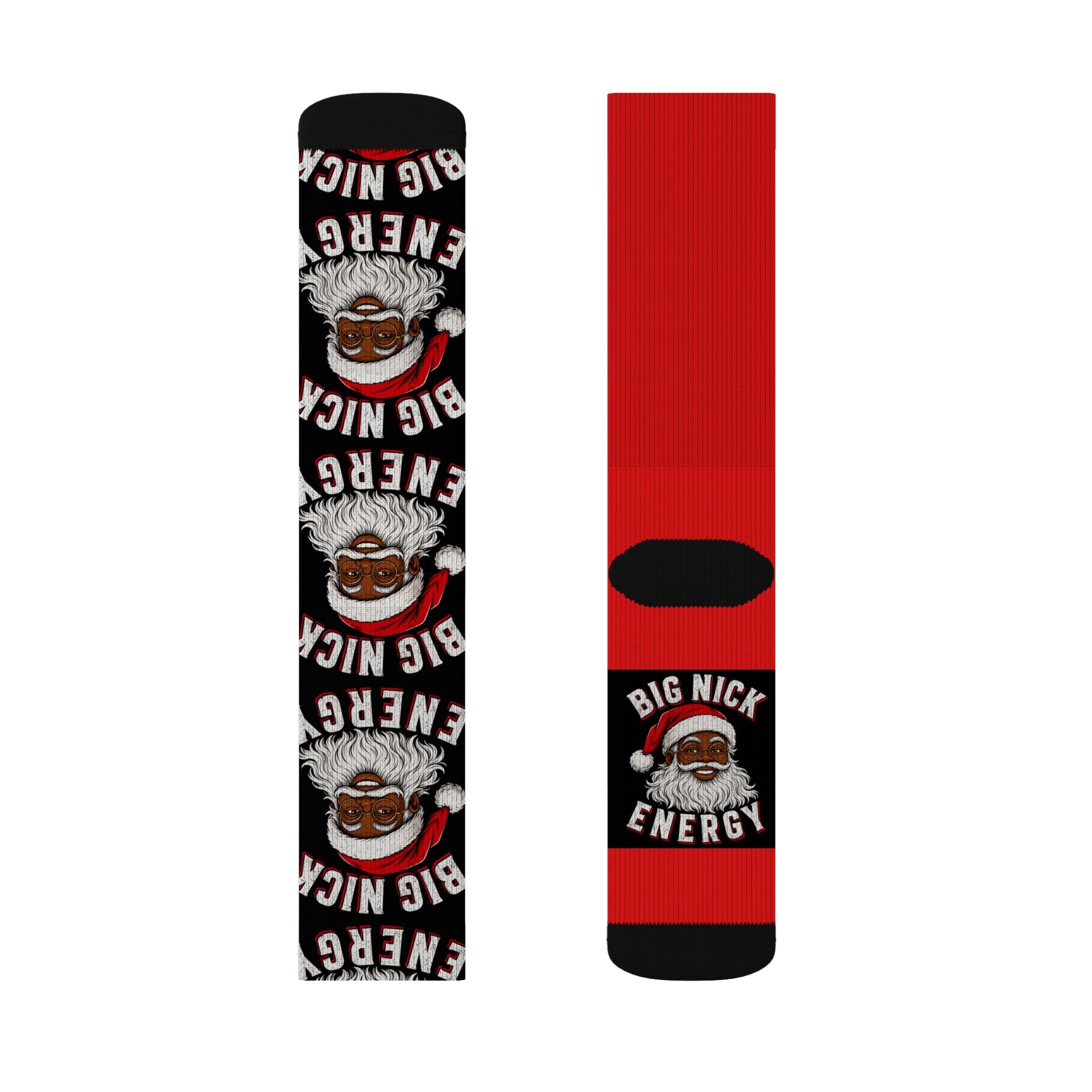Big Nick Energy Christmas Socks | Funny Santa Holiday Crew Socks | Festive Stocking Stuffer