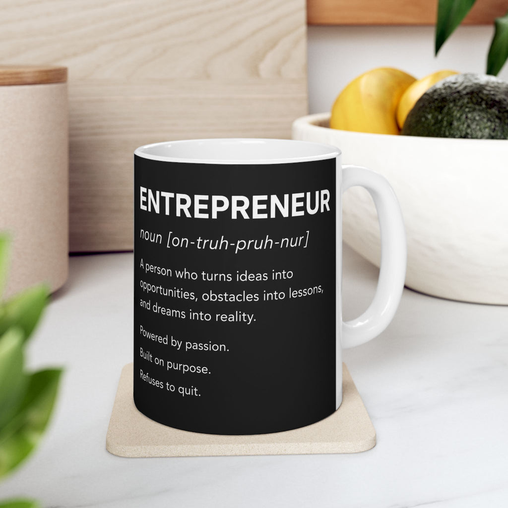 ☕ Entrepreneur Definition Coffee Mug | Minimalist Business Owner Mug | CEO Coffee Cup | Entrepreneur Gift | 11oz & 15oz Ceramic Mug