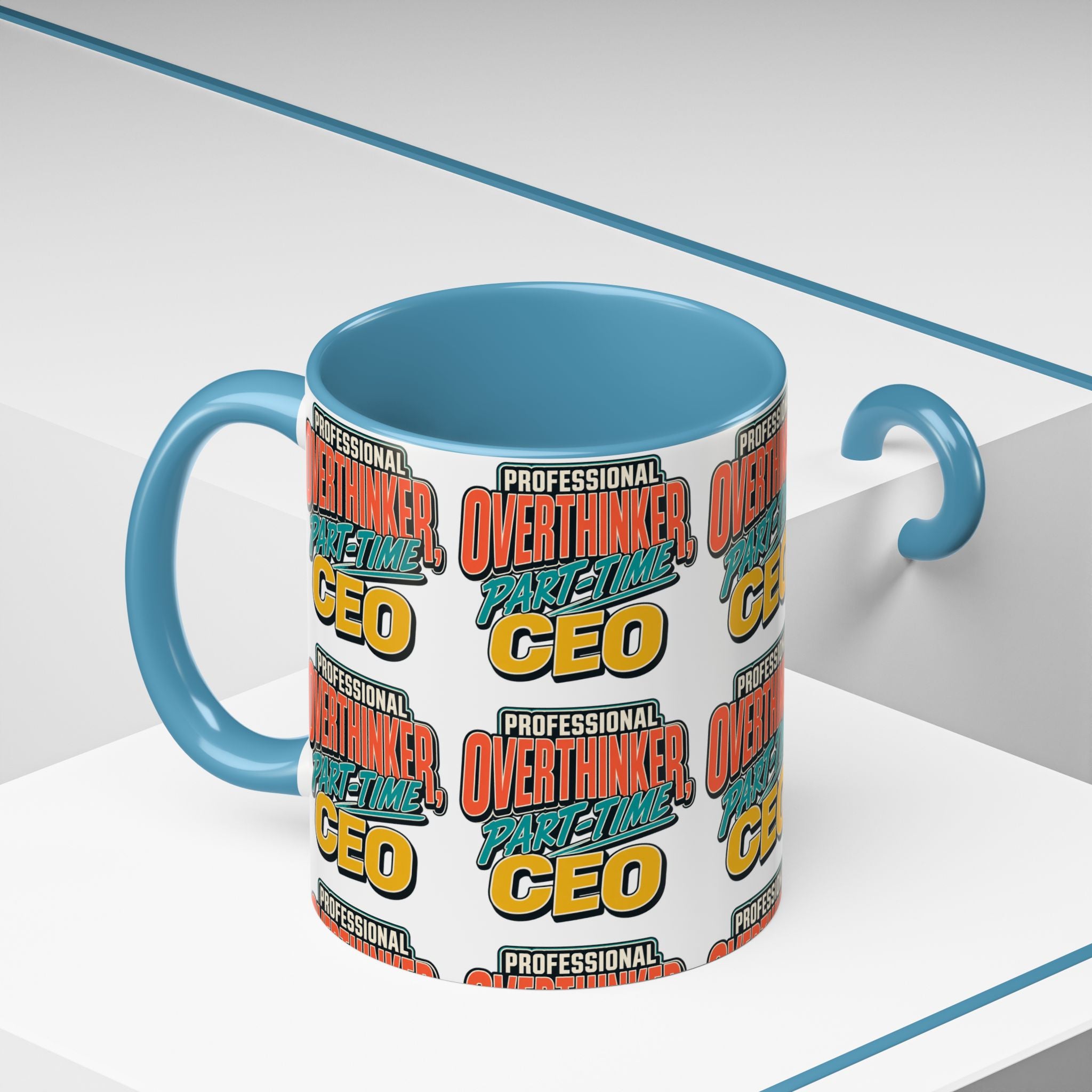 Professional Overthinker Part-Time CEO Mug | Funny Small Business Owner Coffee Cup | Entrepreneur and Side-Hustle Gift