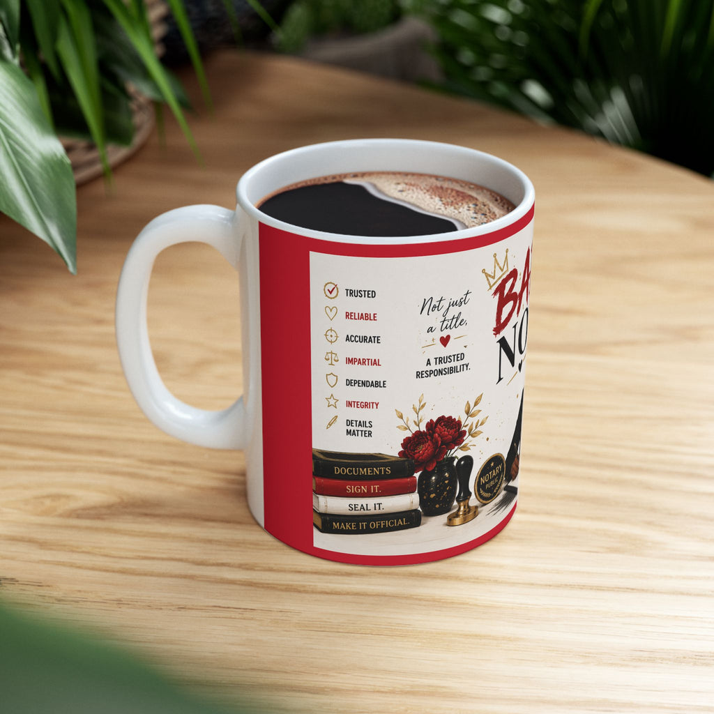 Badass Notary Ceramic Mug | Inspirational Gift for Notaries & Loan Signing Agents