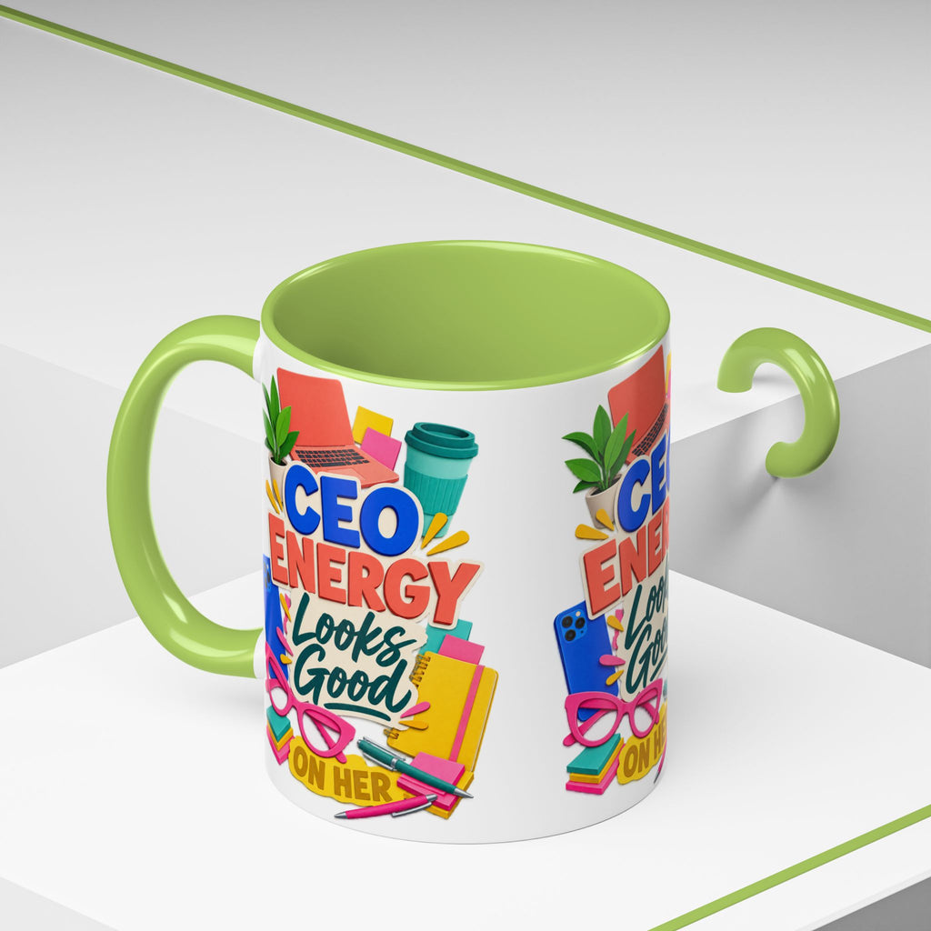 CEO Energy Looks Good on Her Mug | Women in Business Coffee Cup | Female Entrepreneur Gift | Boss Lady Office Mug