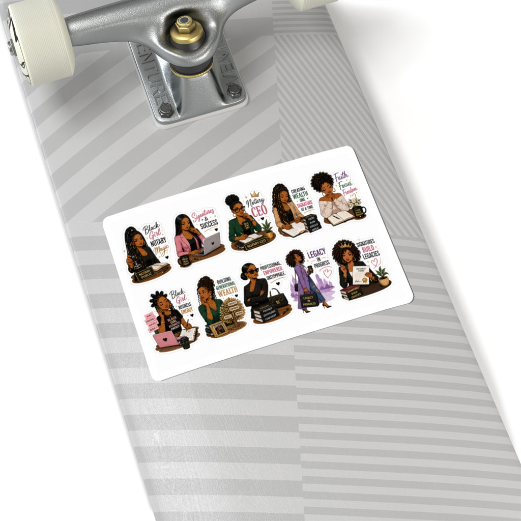 Black Girl Entrepreneur Sticker Pack | CEO Mindset Vinyl Stickers | Business Boss Decals | Women in Business | Laptop & Planner Stickers